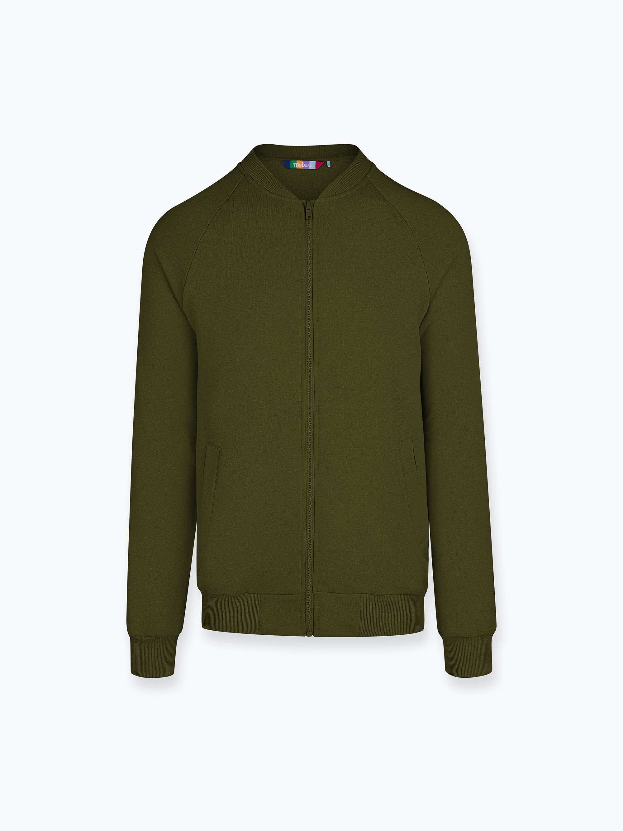 Khaki bluza na zamek męska