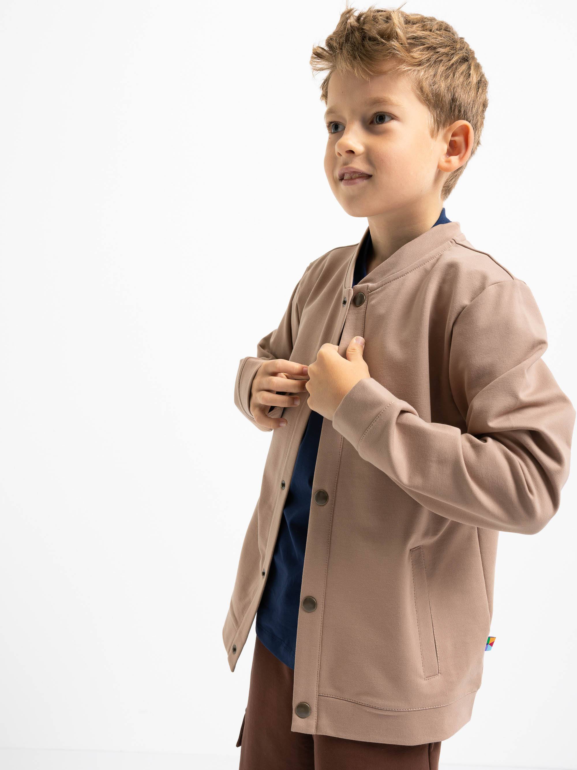 Mocha mousse bluza bomber z kieszeniami