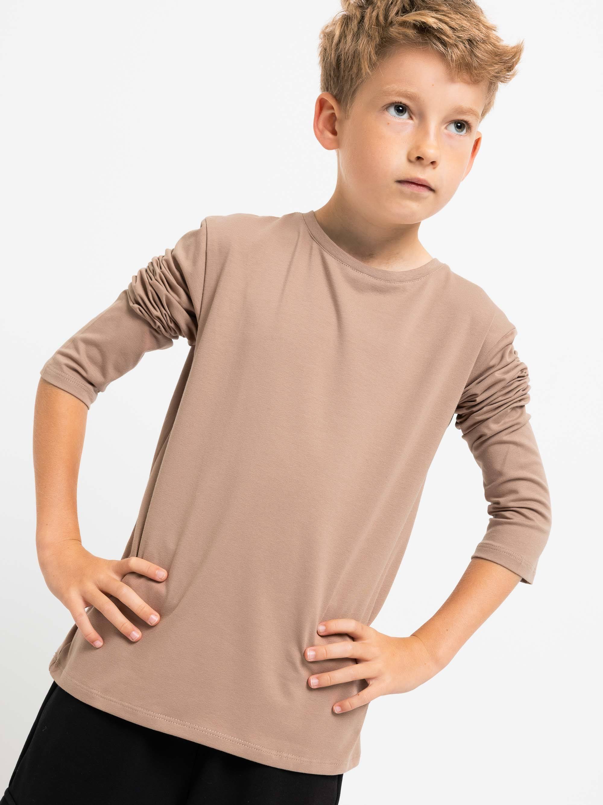 Mocha mousse koszulka ze ściągaczem z długim rękawem Junior