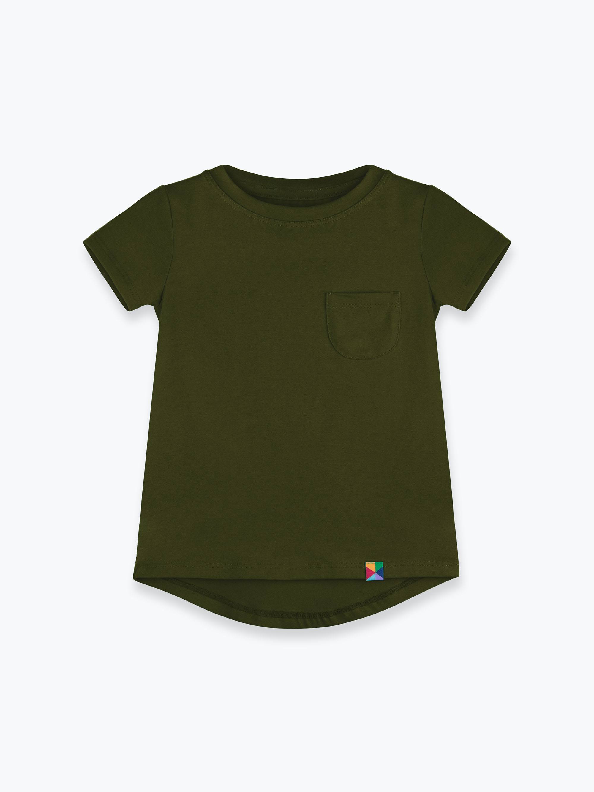 Khaki T-shirt z kieszonką Junior