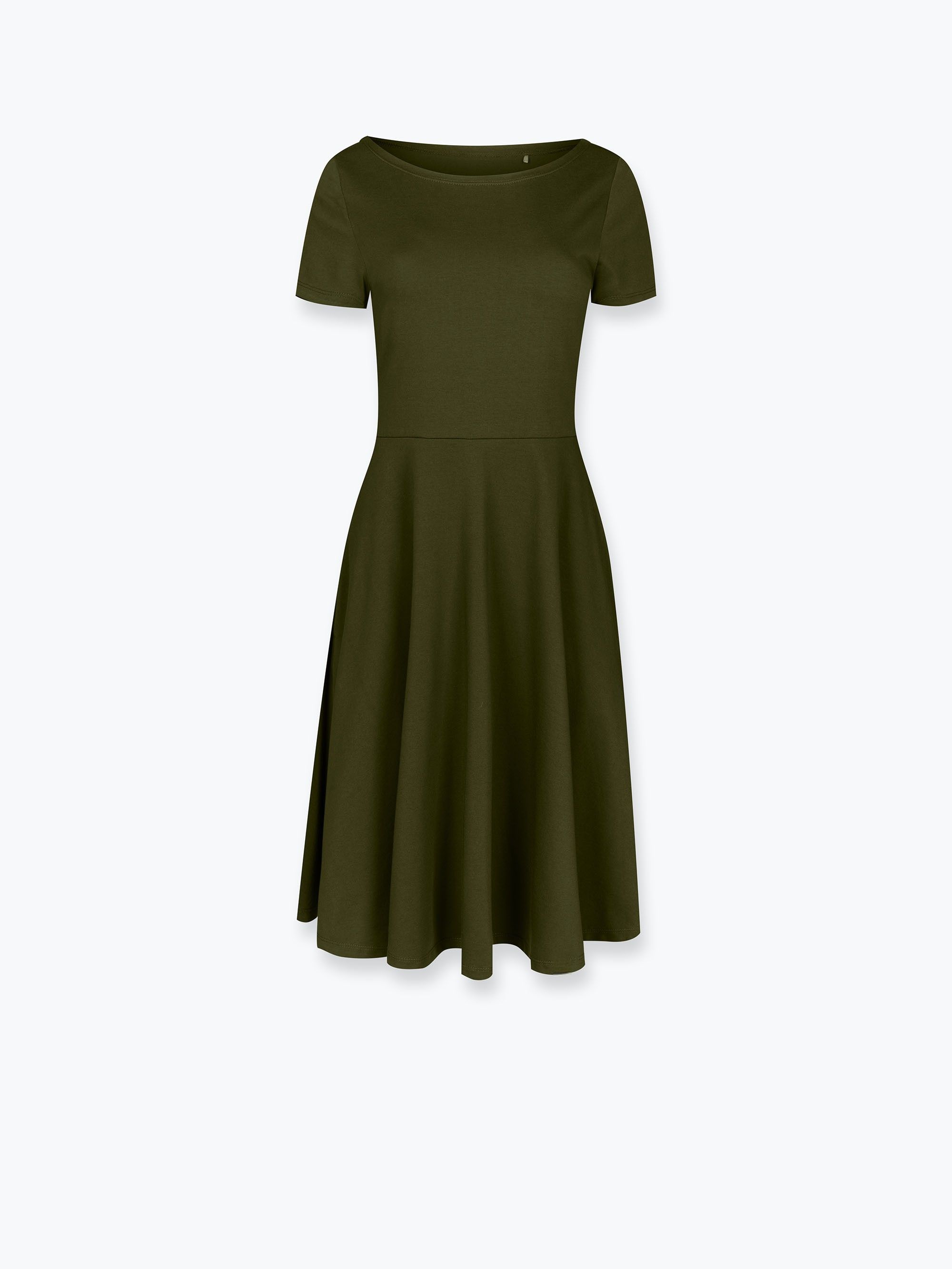 Khaki sukienka do kolan damska