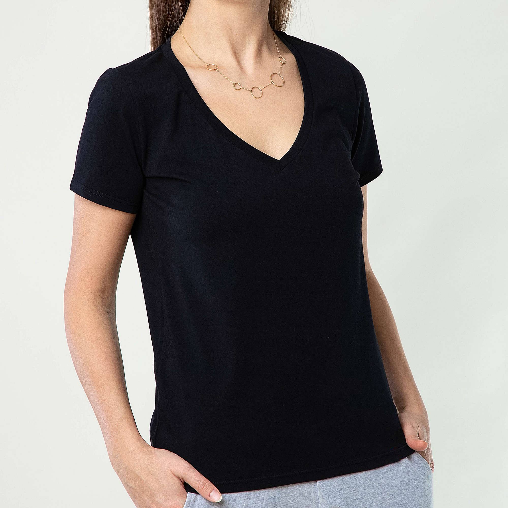 Czarny T-shirt damski