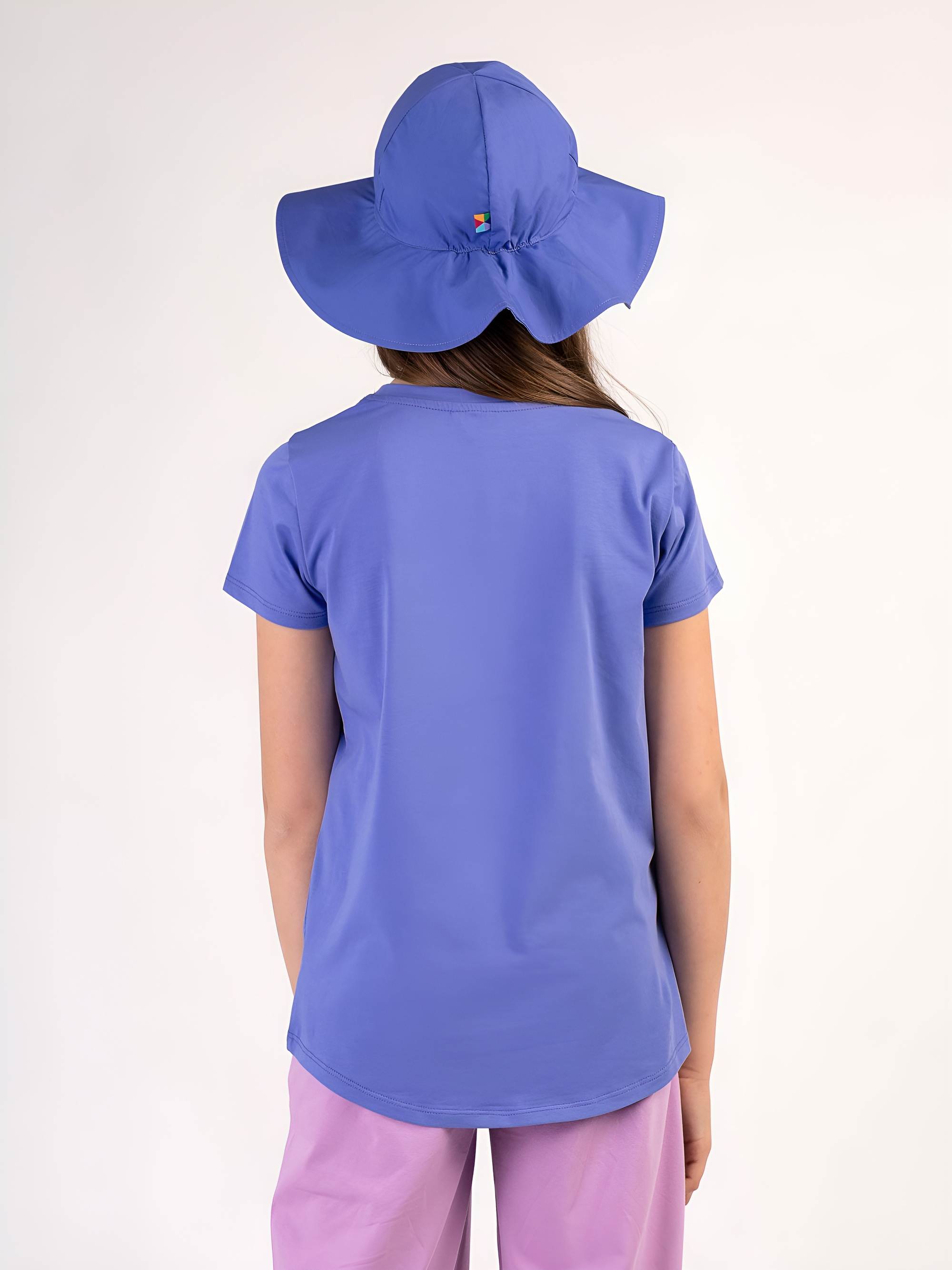 Barwinkowy T-shirt z kieszonką Junior