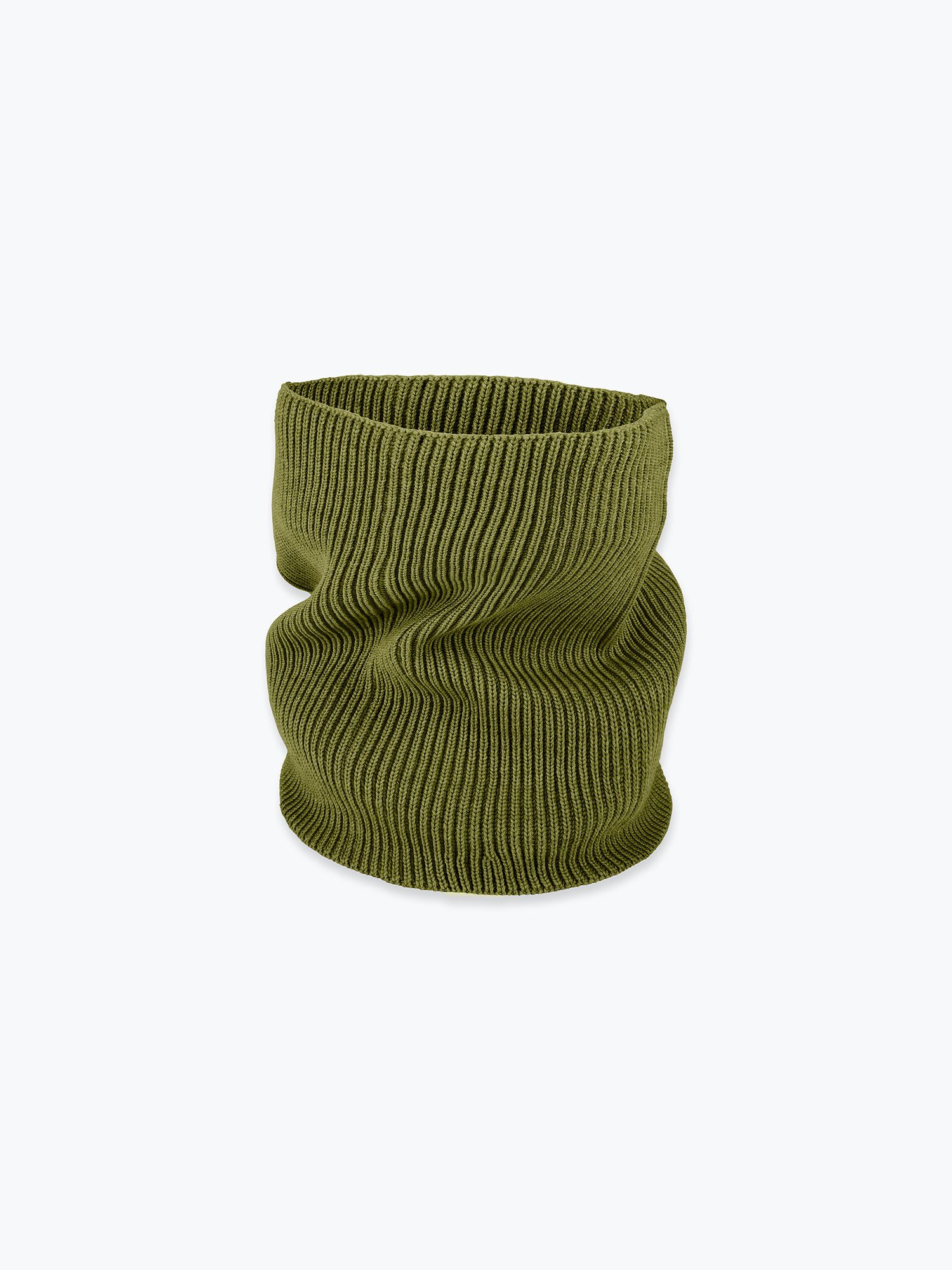 Green melange Merino wool neck warmer adults
