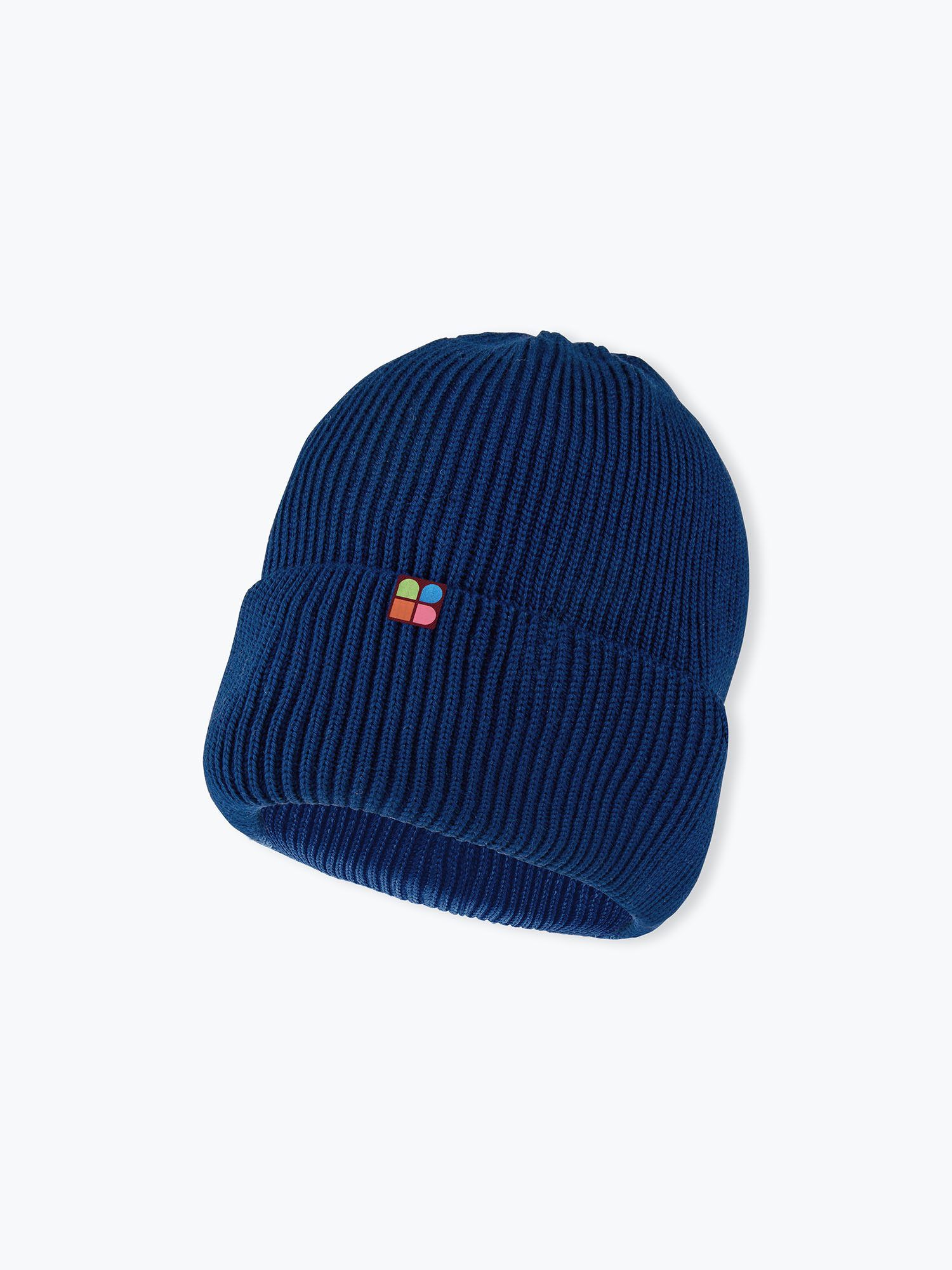 Navy blue merino wool hat kids