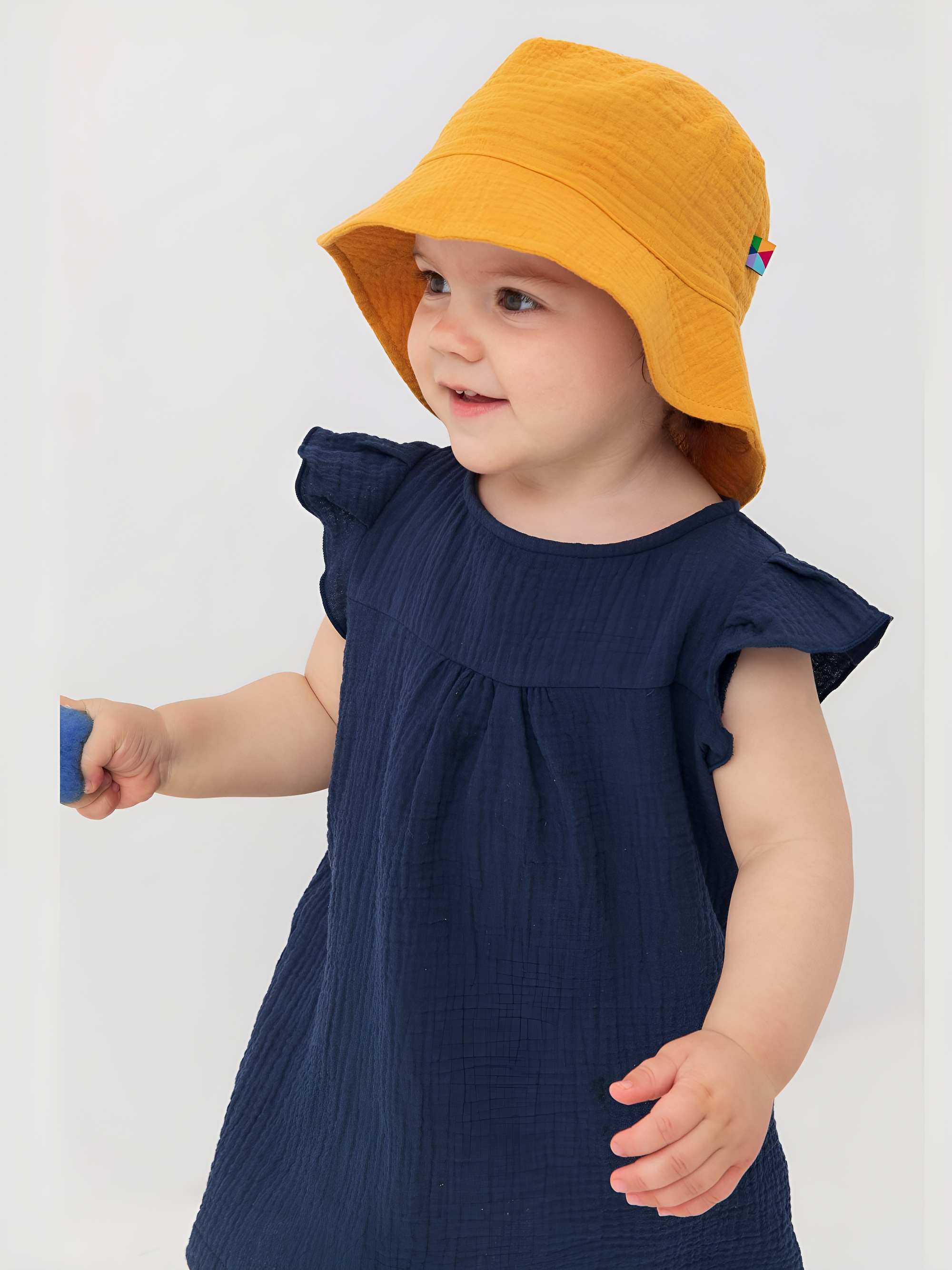 Navy blue muslin dress Baby