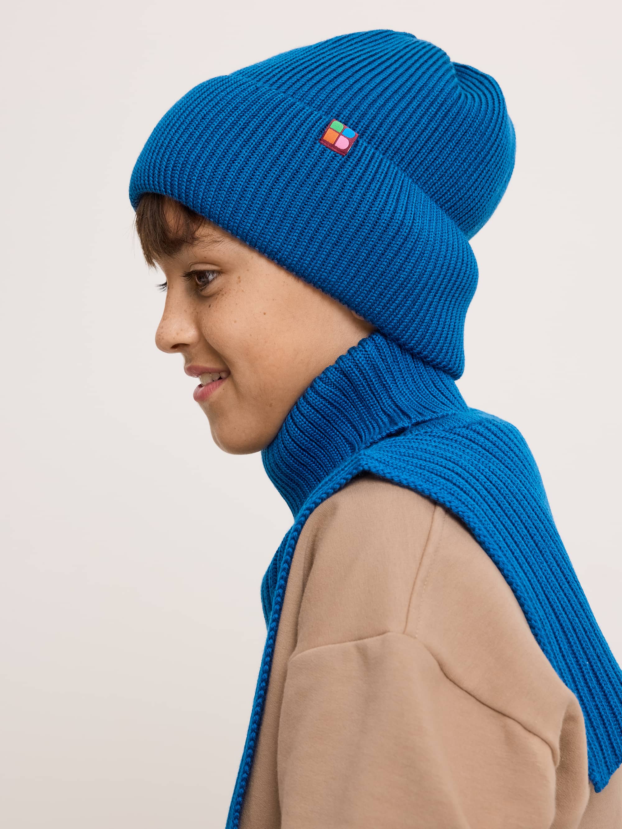 Blue Merino Wool Neckwarmer without Lining