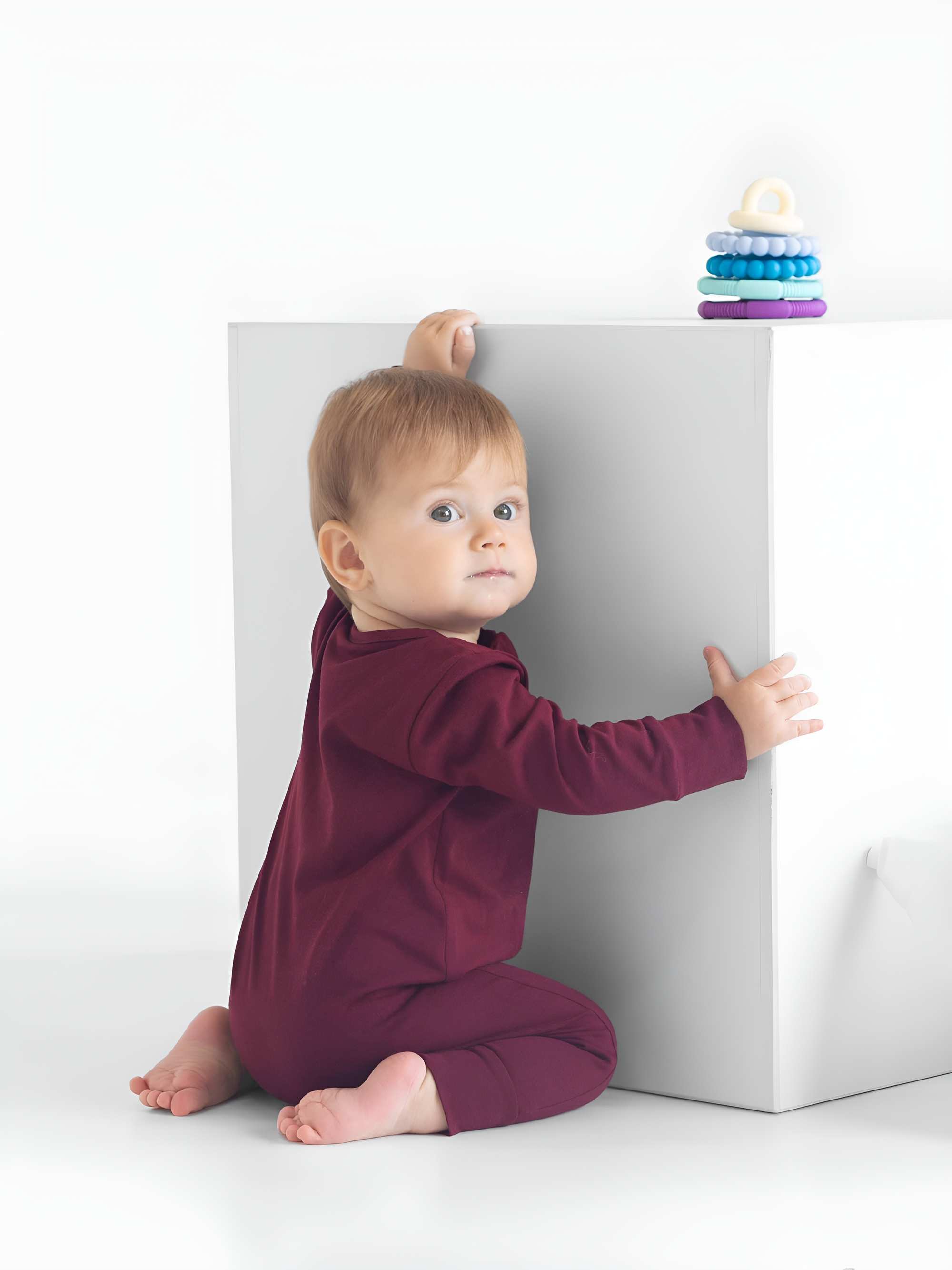 Burgundy romper suit