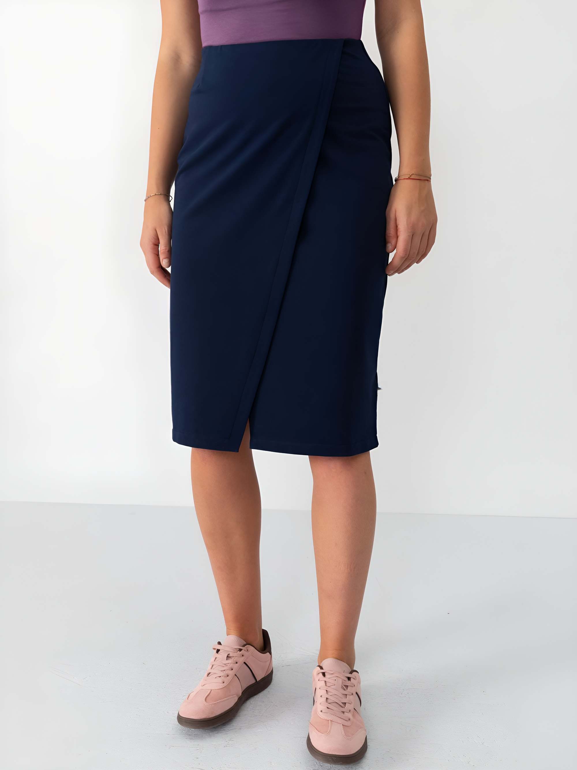 Navy blue wrap skirt Women