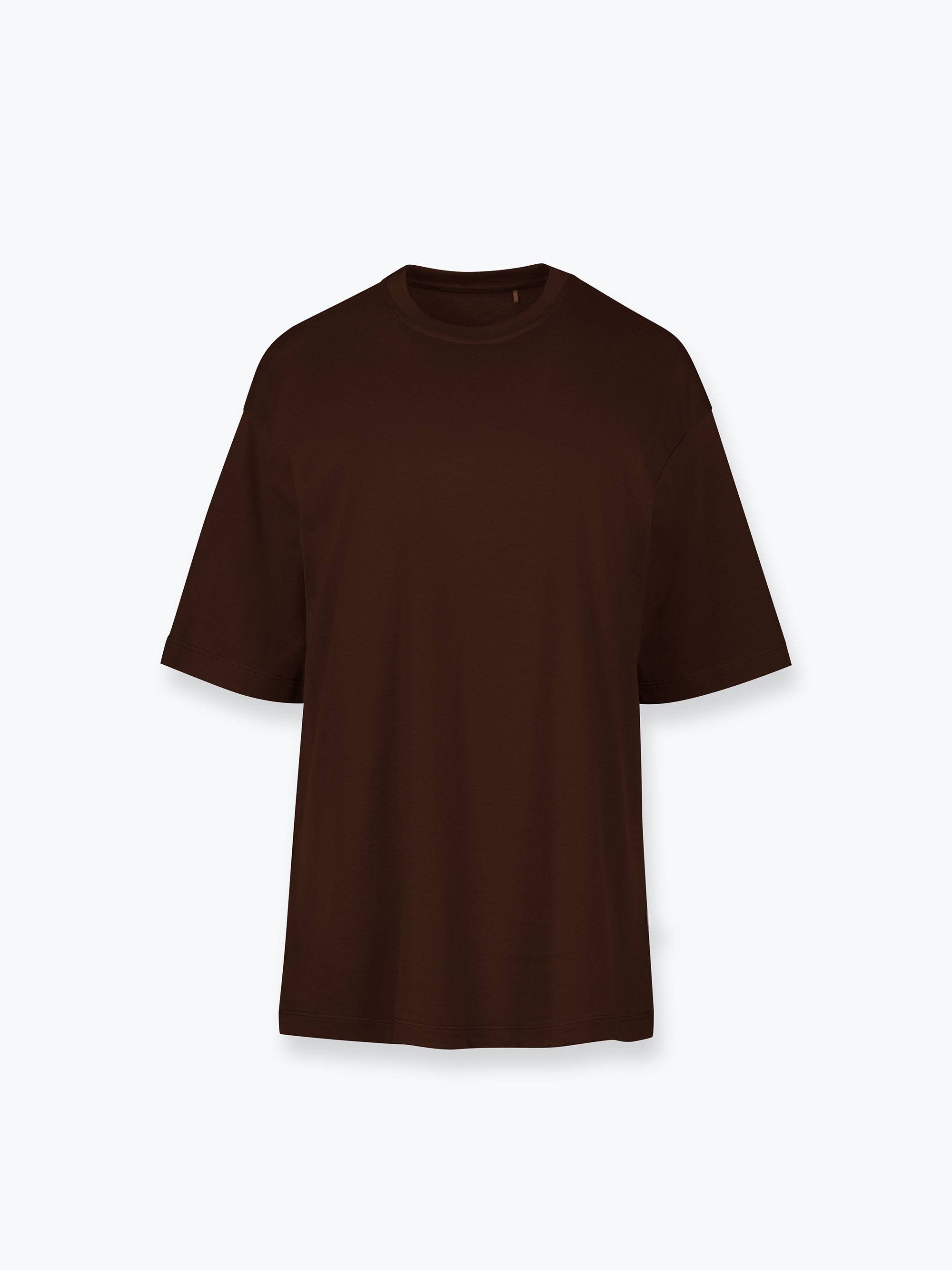 Brązowy T-shirt oversize damski
