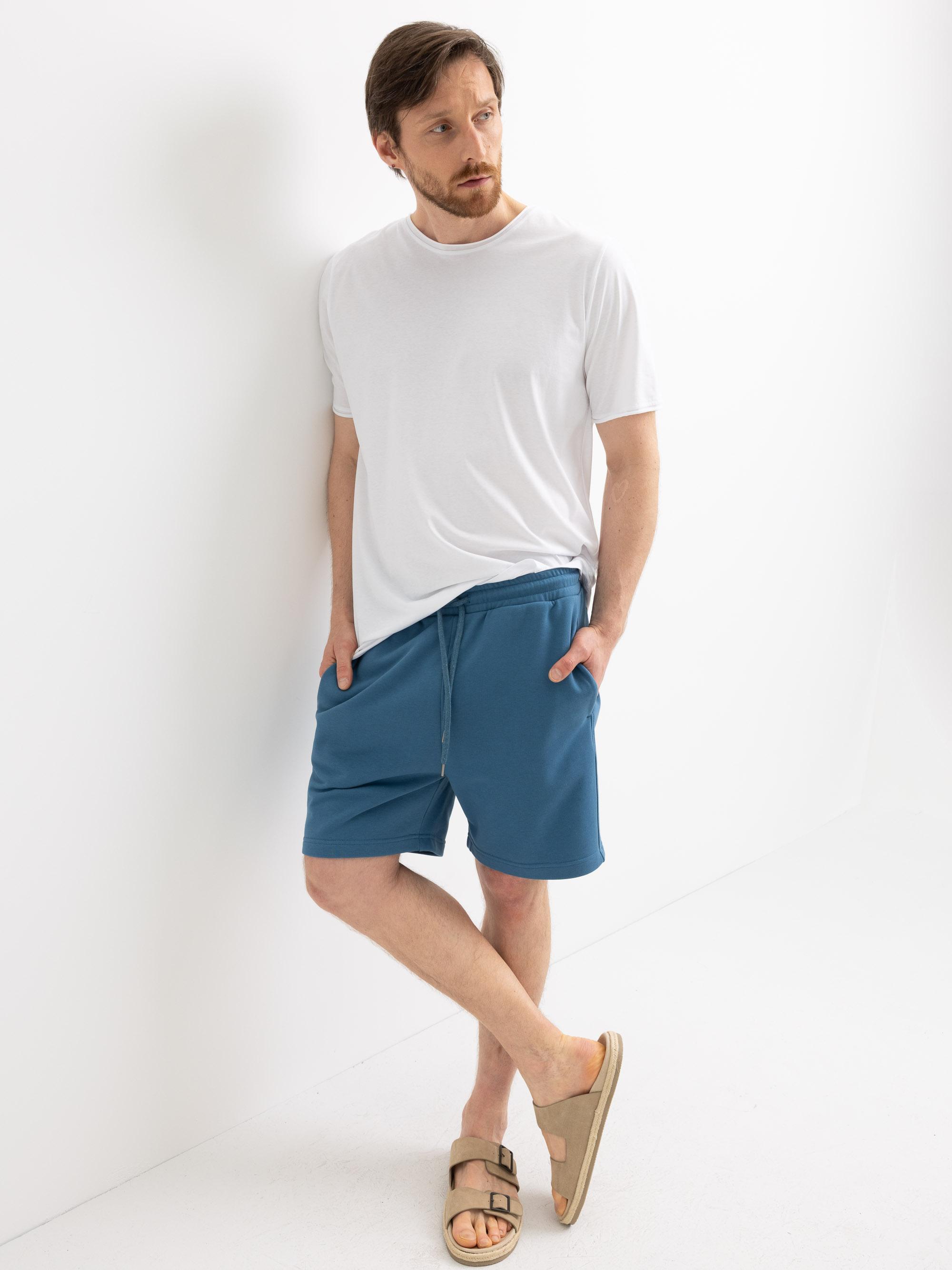 Biały T-shirt z cienkiej dzianiny męski