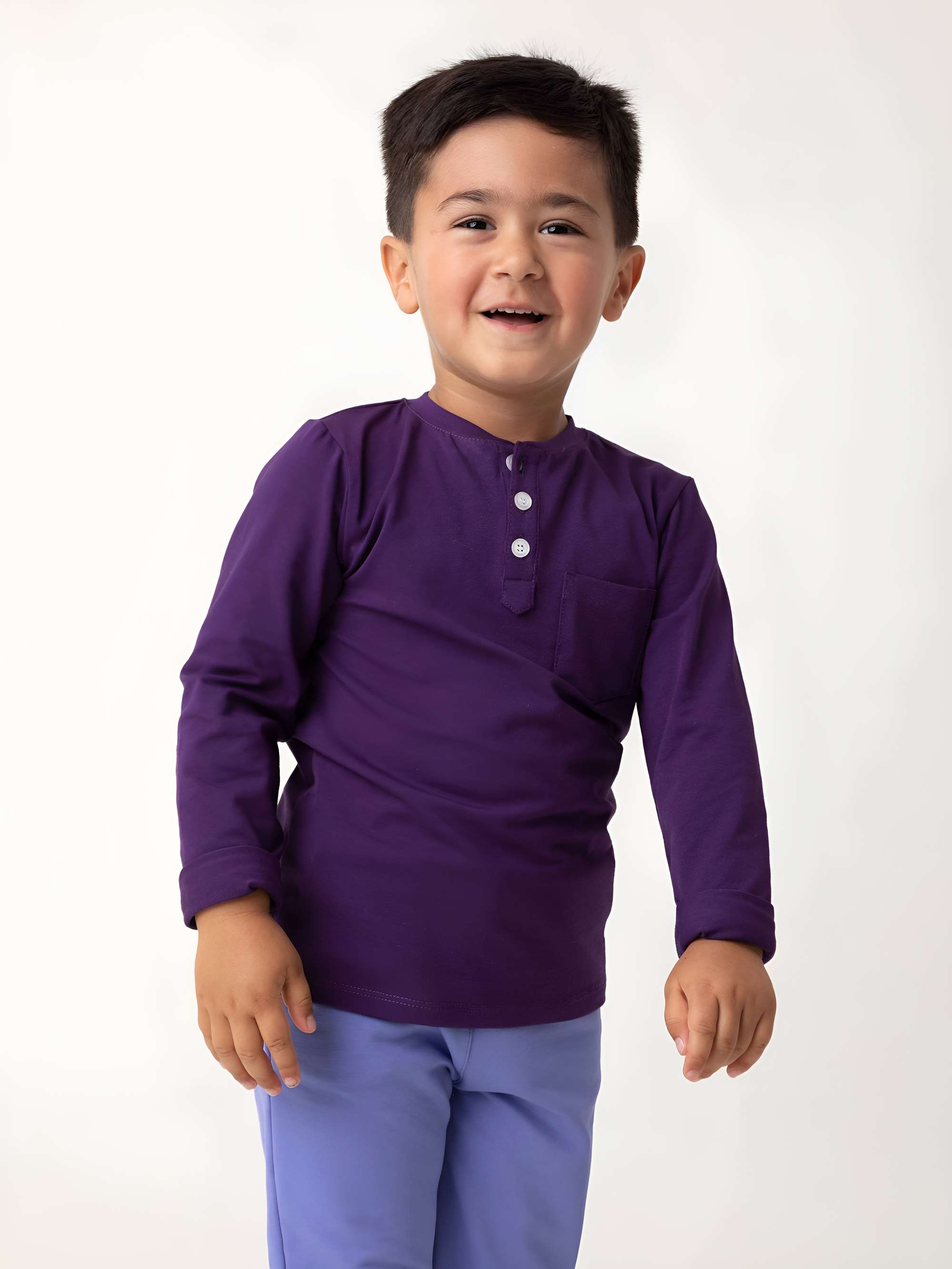 Fioletowa koszulka henley