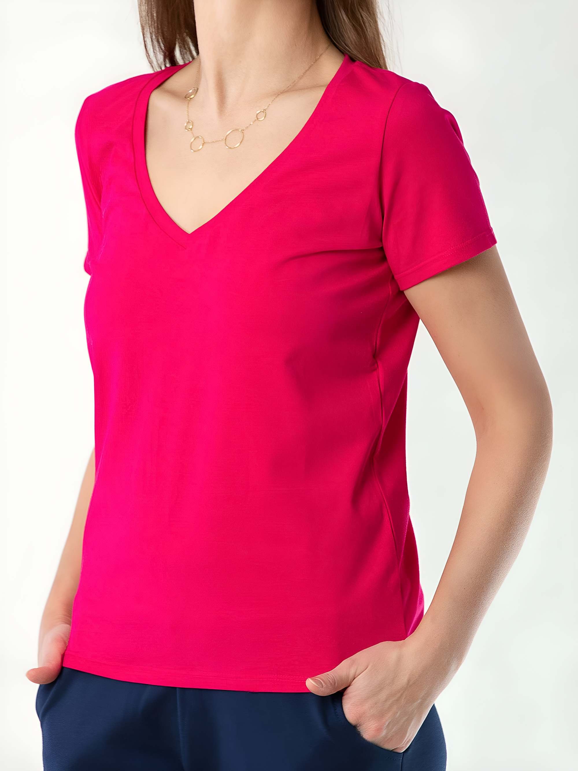 Różowy T-shirt damski
