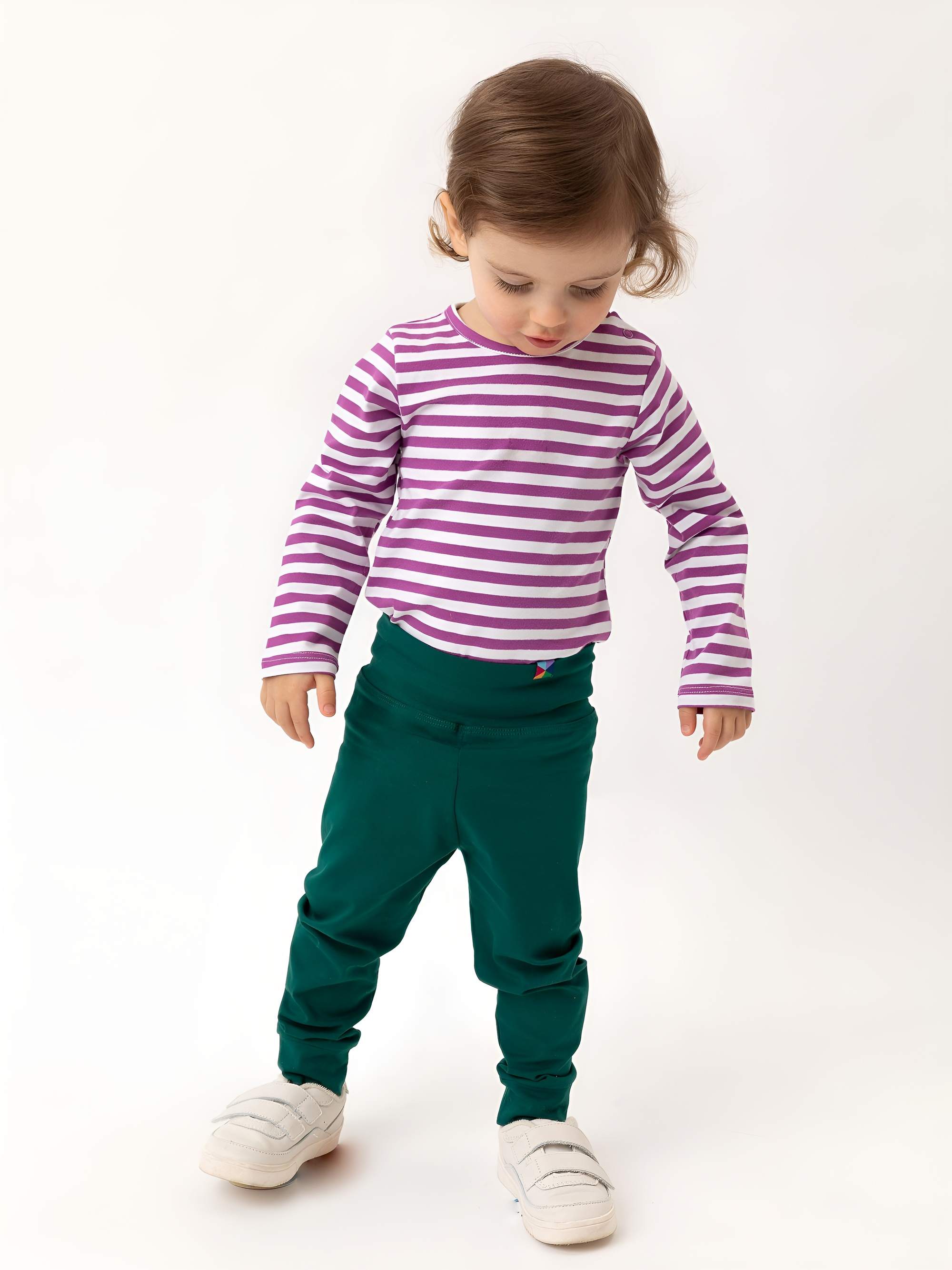 Bottle-green jersey pants