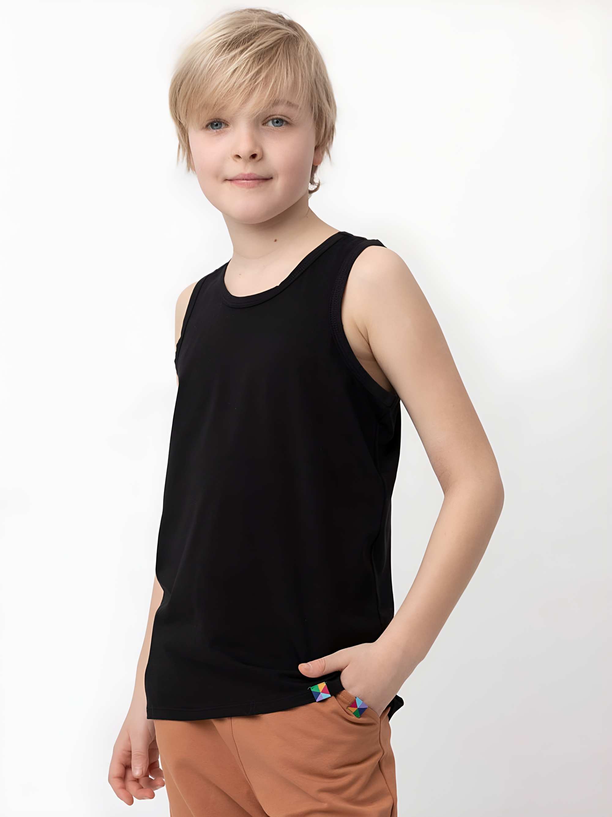 Czarna koszulka bokserka Junior