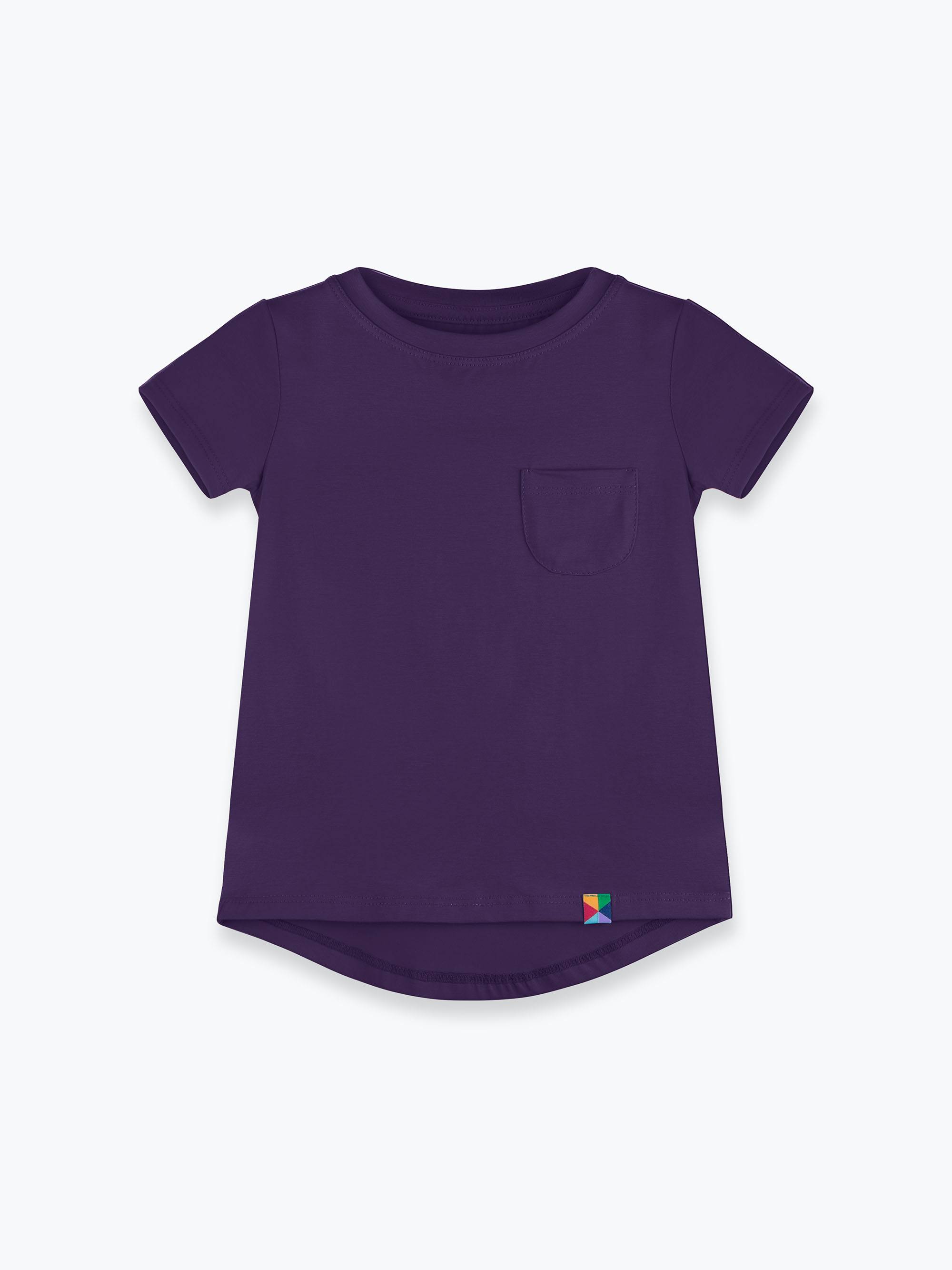 Fioletowy T-shirt z kieszonką