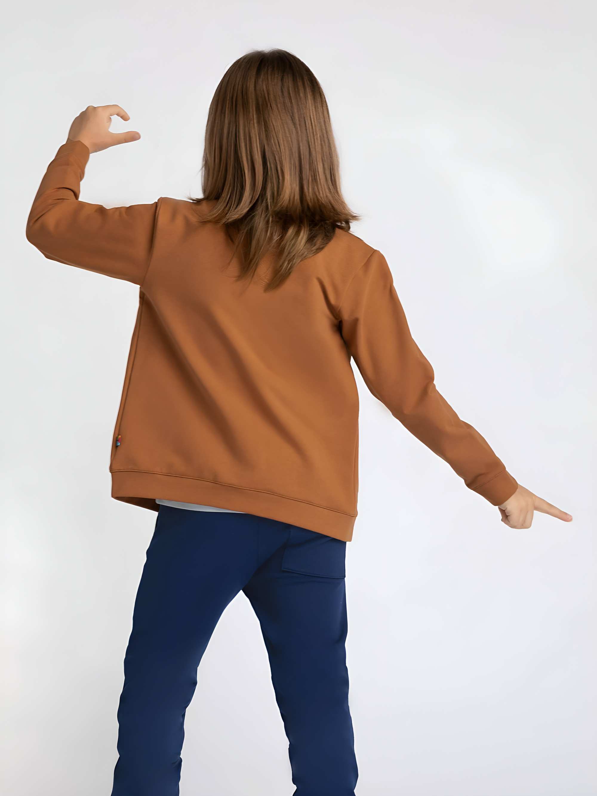 Karmelowa bluza bomber z kieszeniami