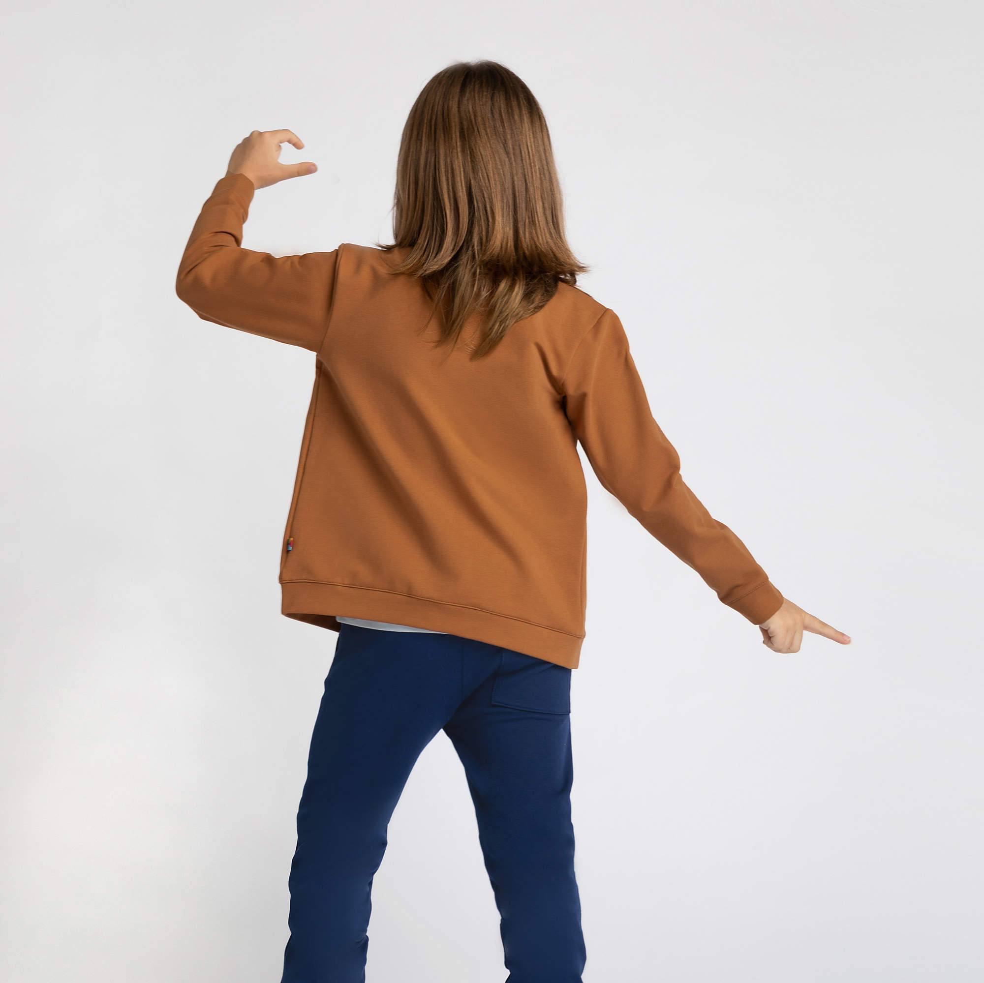 Karmelowa bluza bomber z kieszeniami