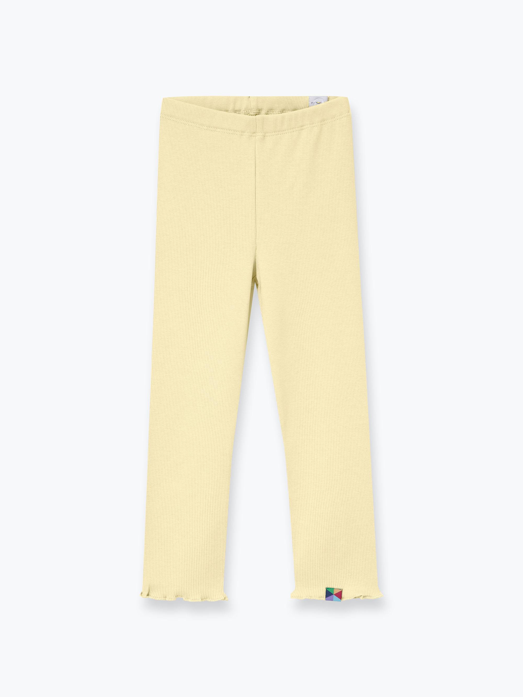 Jasnożółte legginsy prążkowane Junior