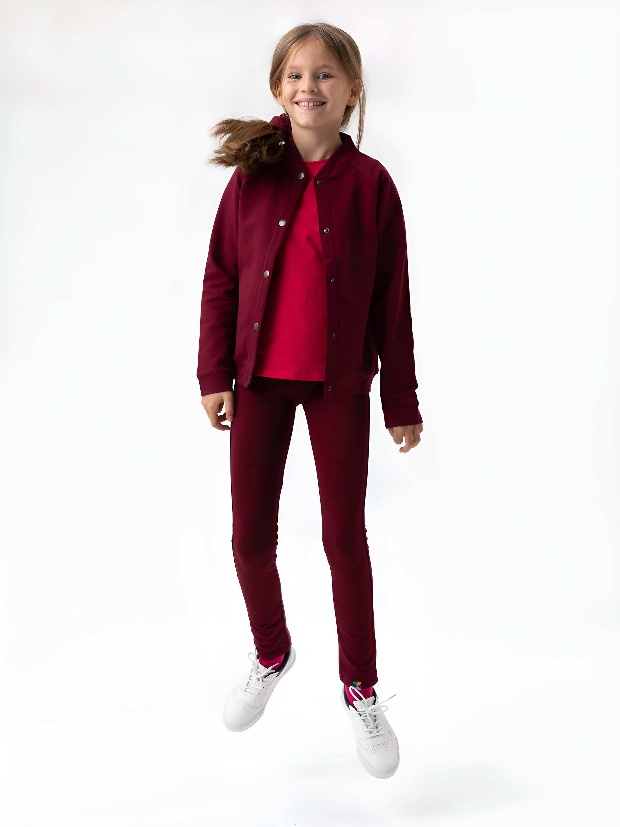 Bordowa bluza bomber