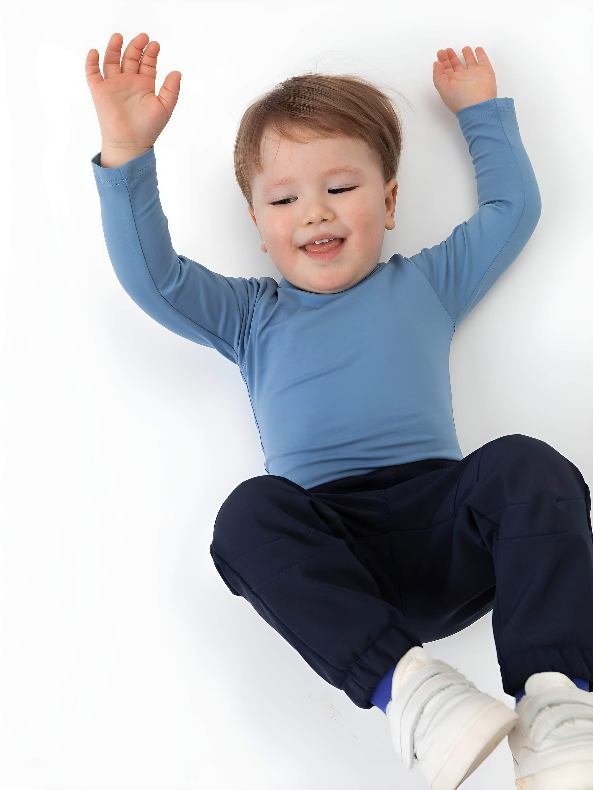 Sky blue long sleeve bodysuit