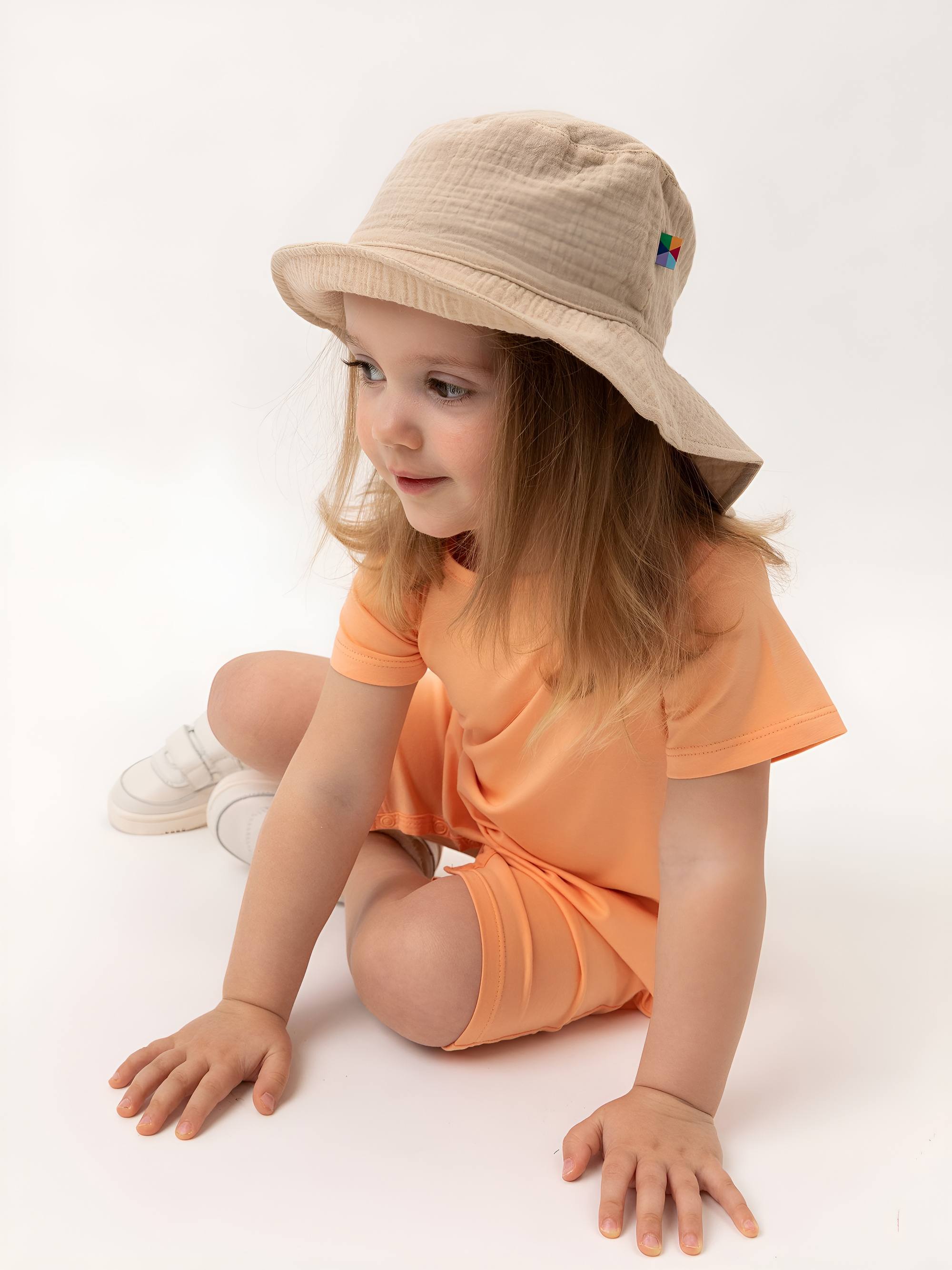 Apricot short sleeve romper