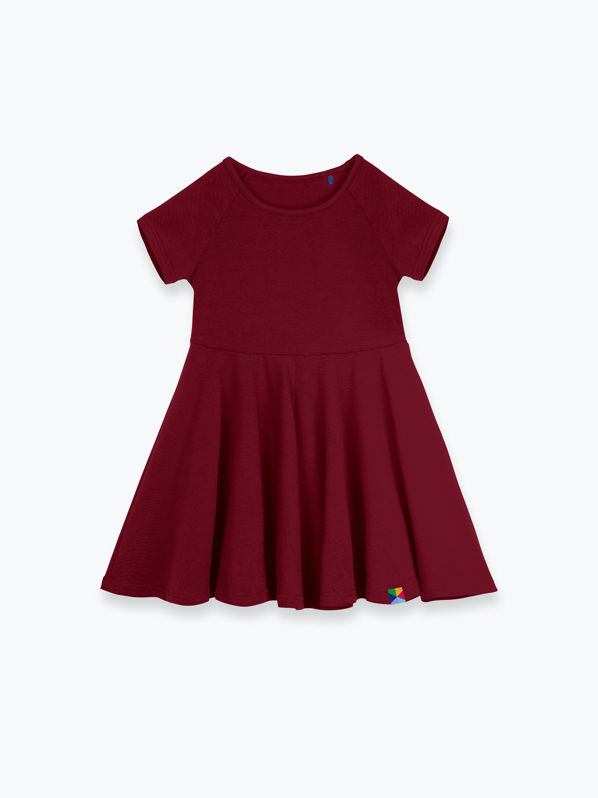 Bordowa sukienka z krótkim rękawem Junior