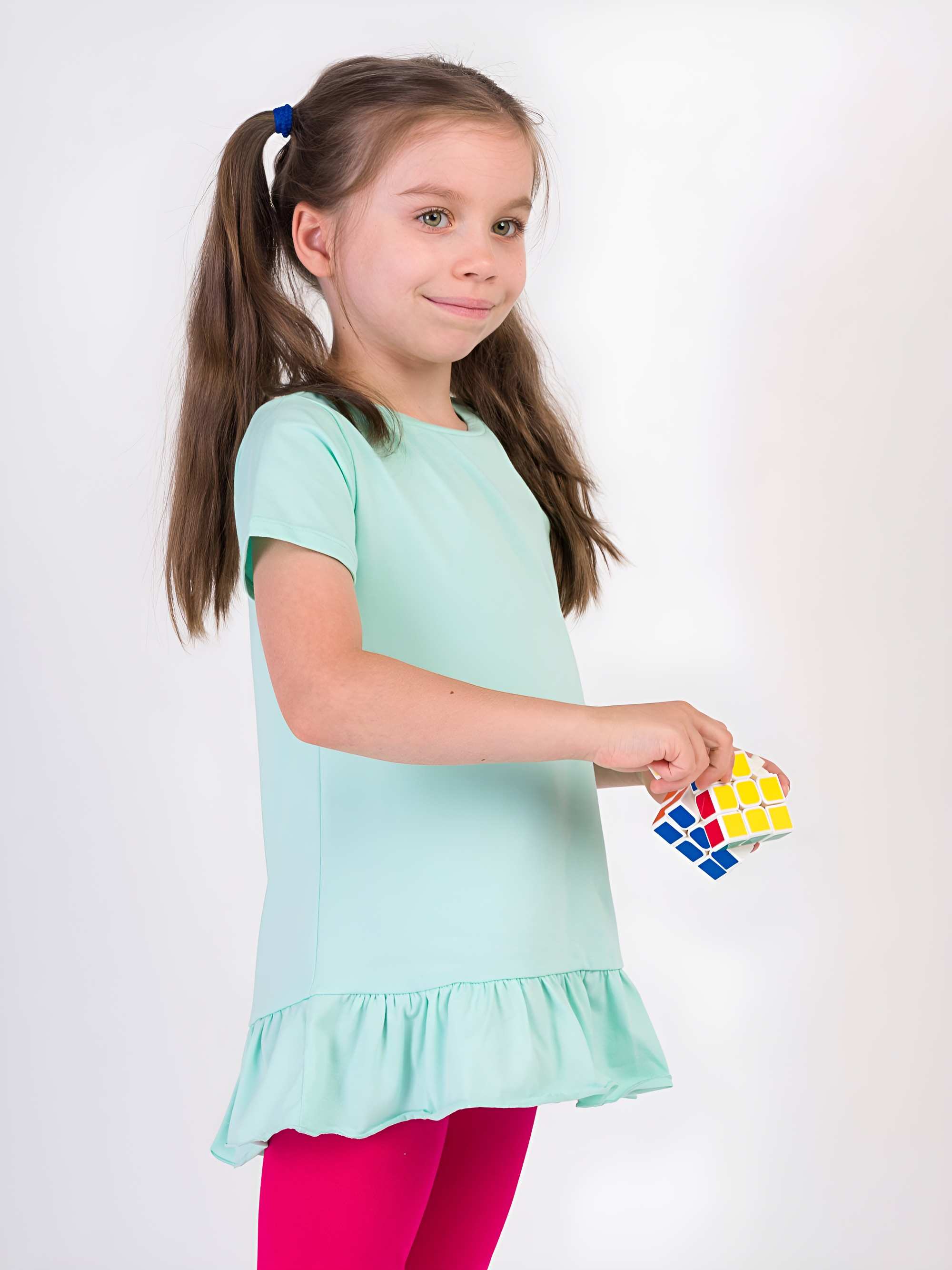 Mint ruffle short sleeve blouse