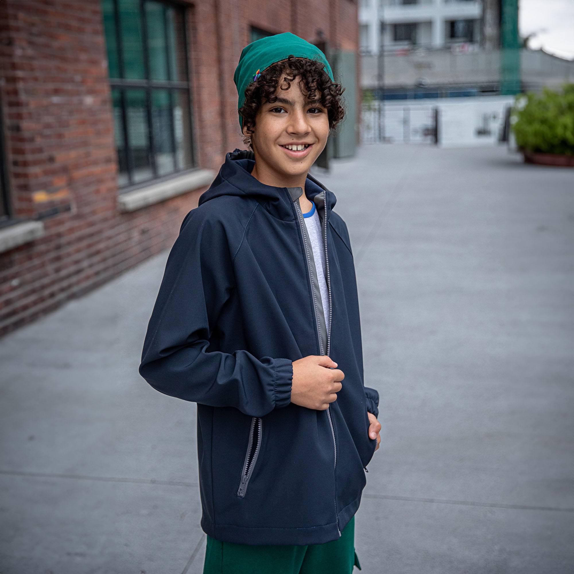 Granatowa kurtka softshell Junior