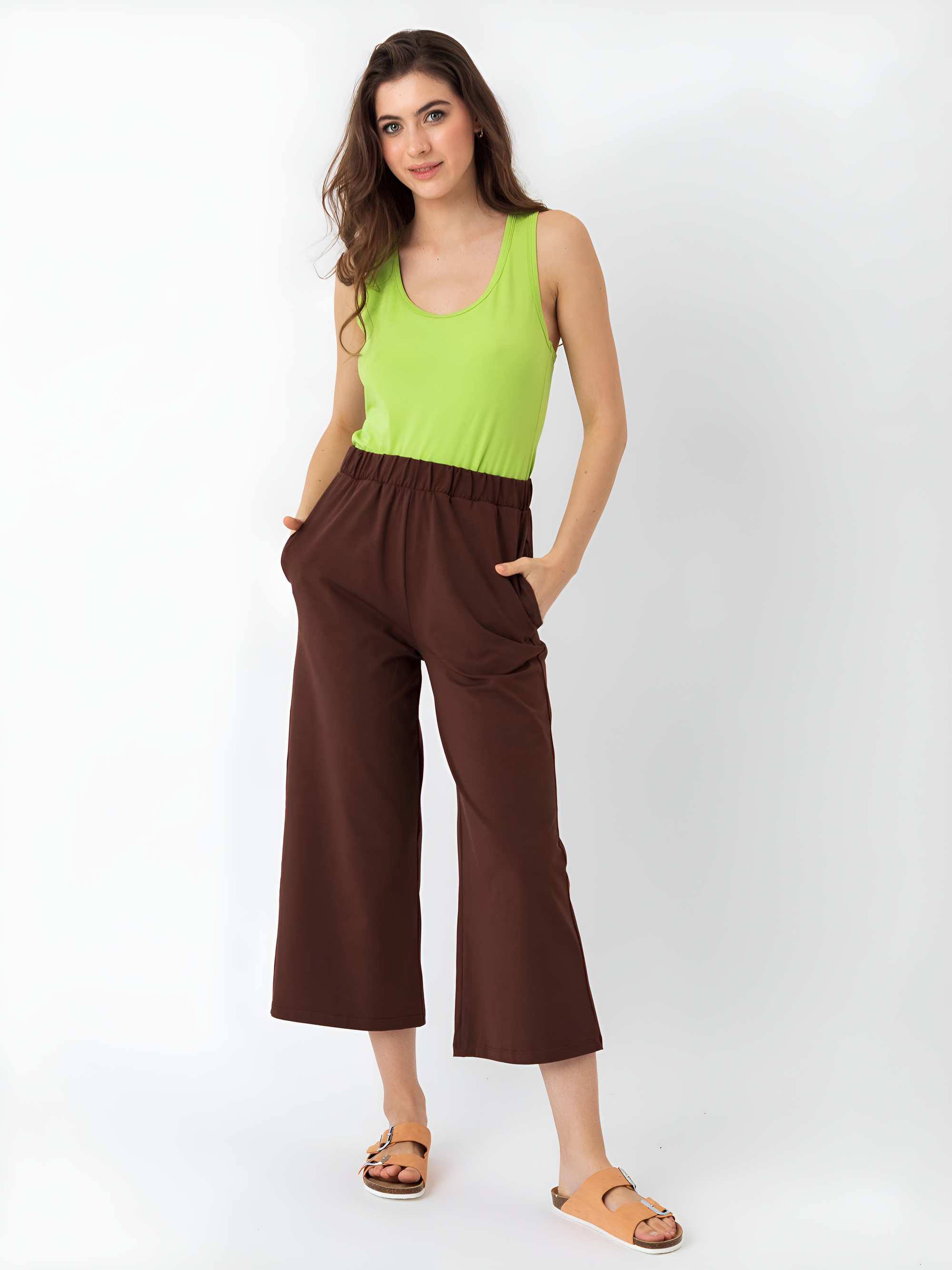 Brown culotte trousers Women