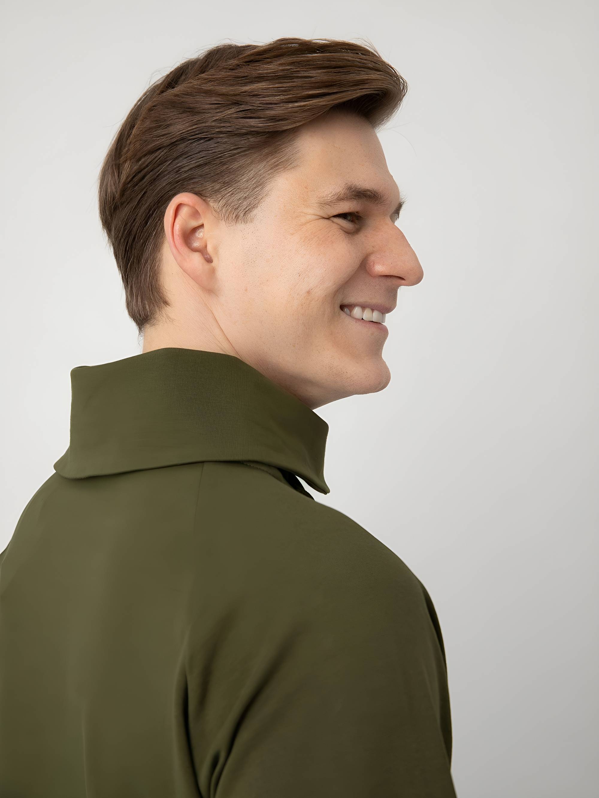 Khaki bluza z szalem męska