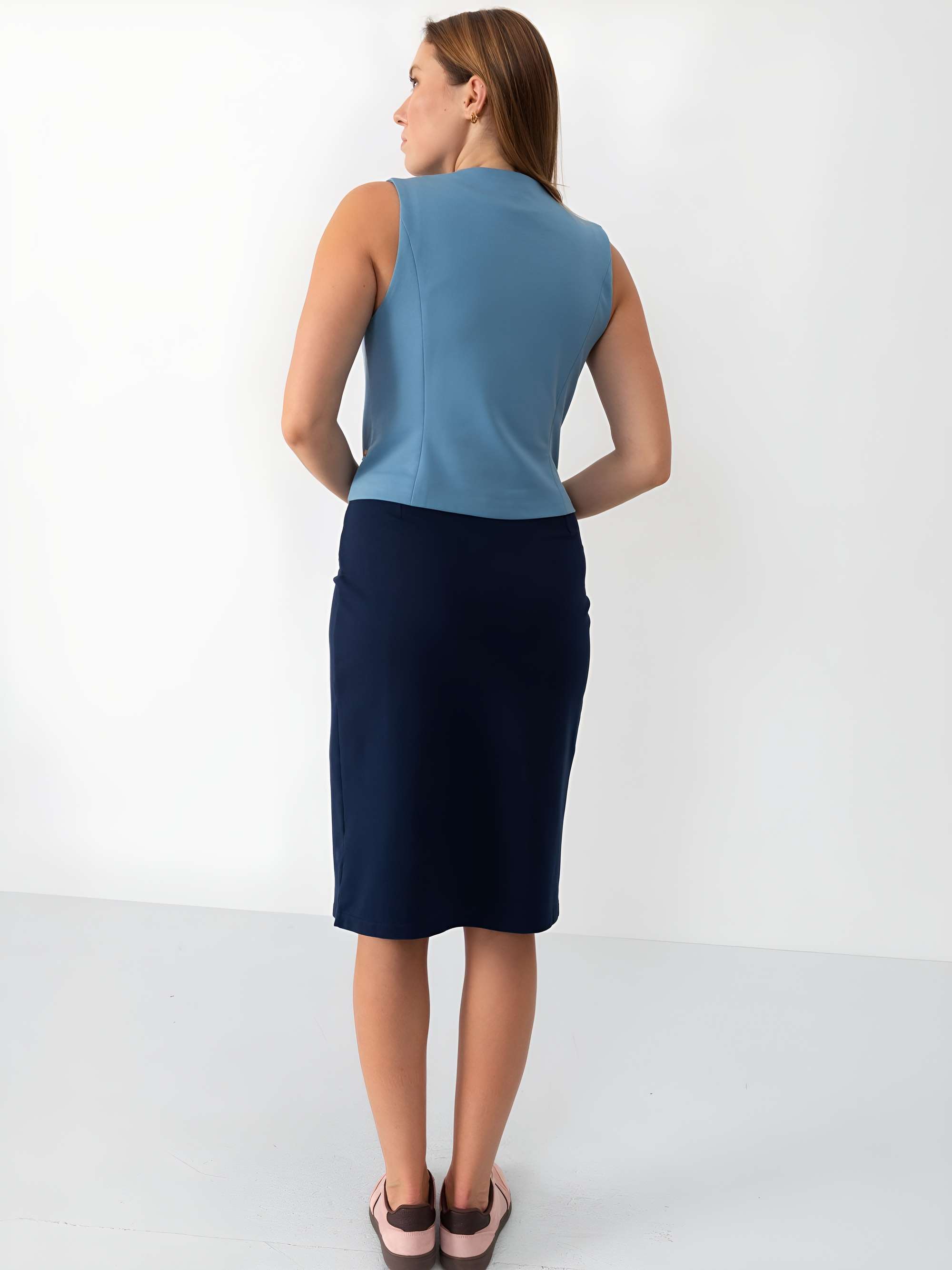 Navy blue wrap skirt Women
