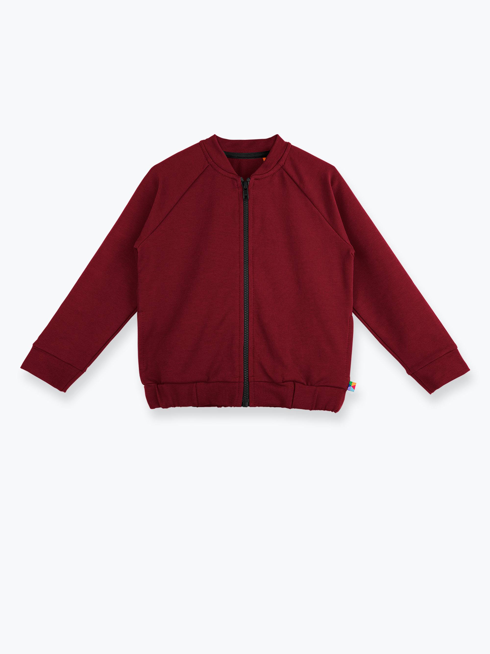 Bordowa bluza na zamek Junior
