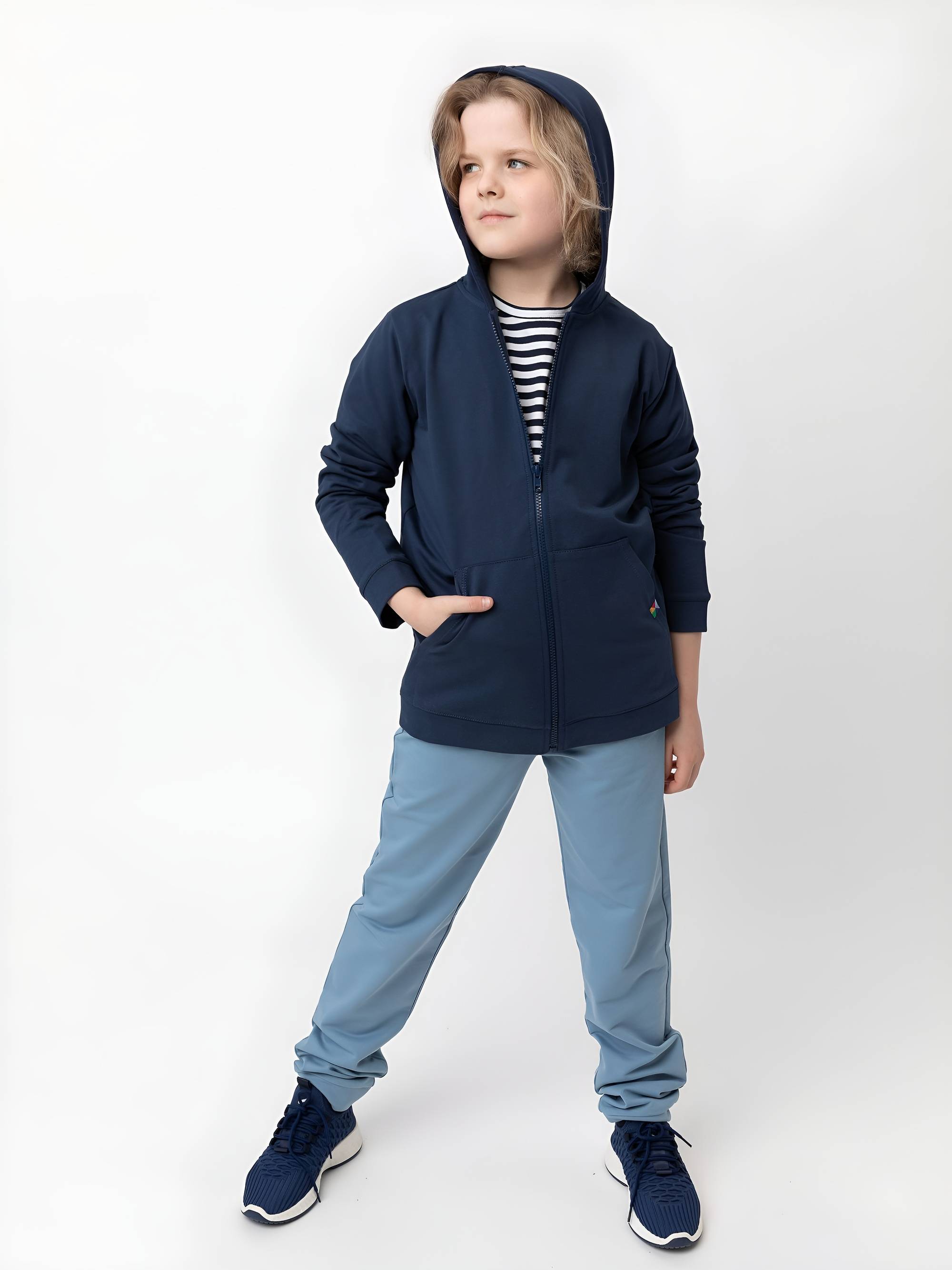 Granatowa bluza z kapturem Junior