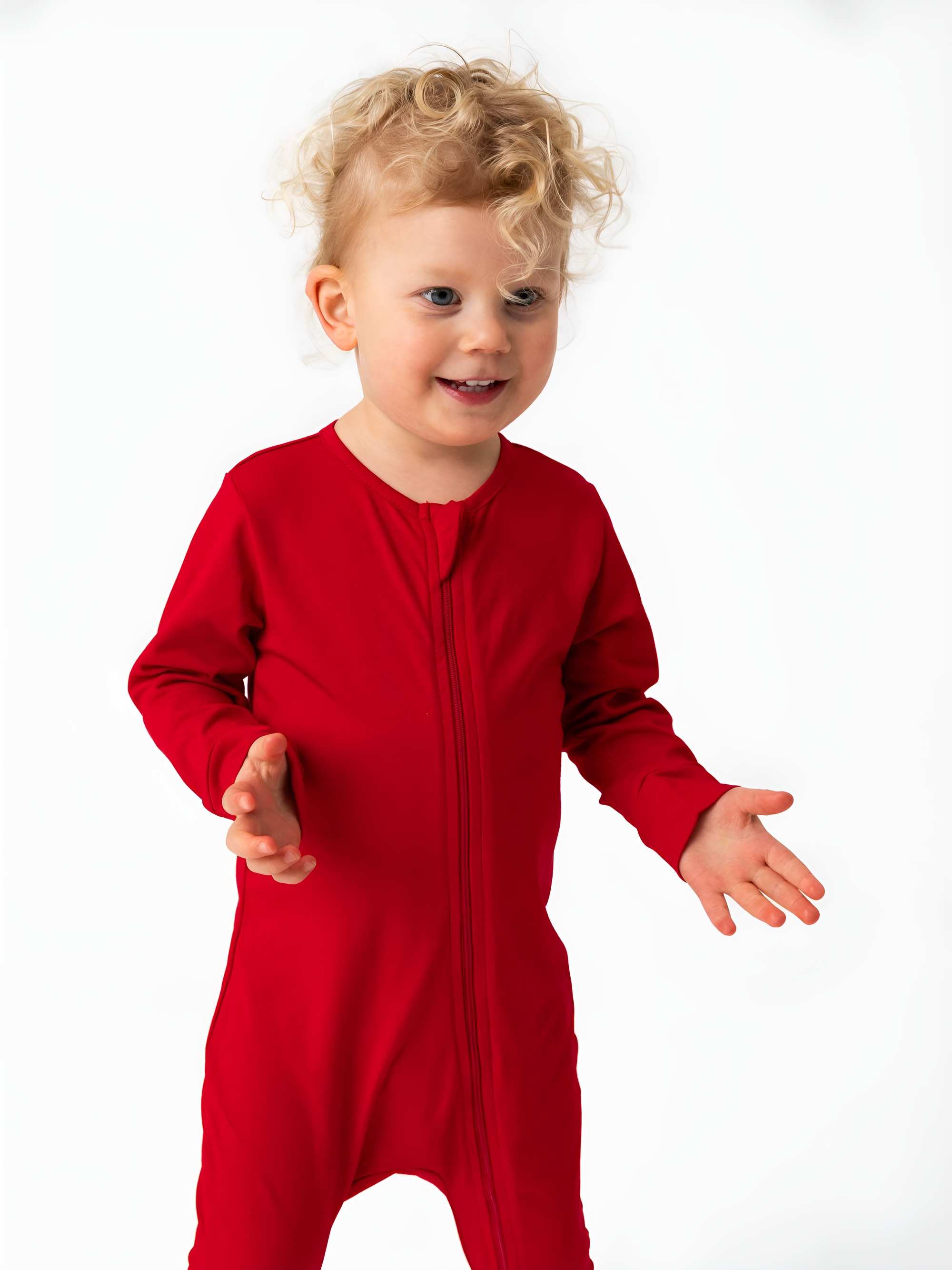 Red romper suit