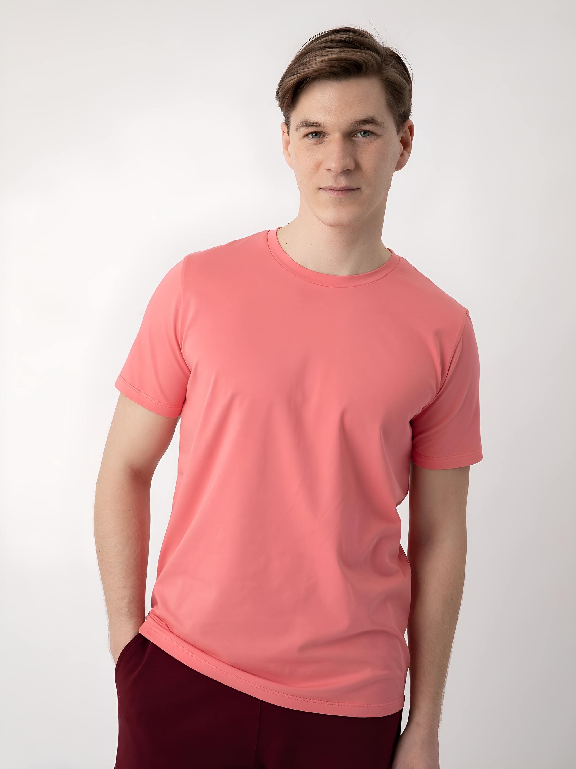Koralowy T-shirt męski