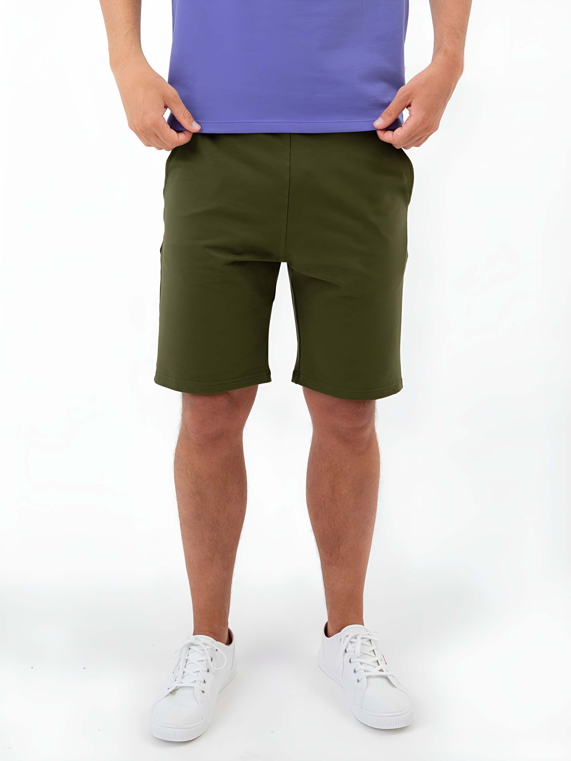 Khaki krótkie spodenki męskie
