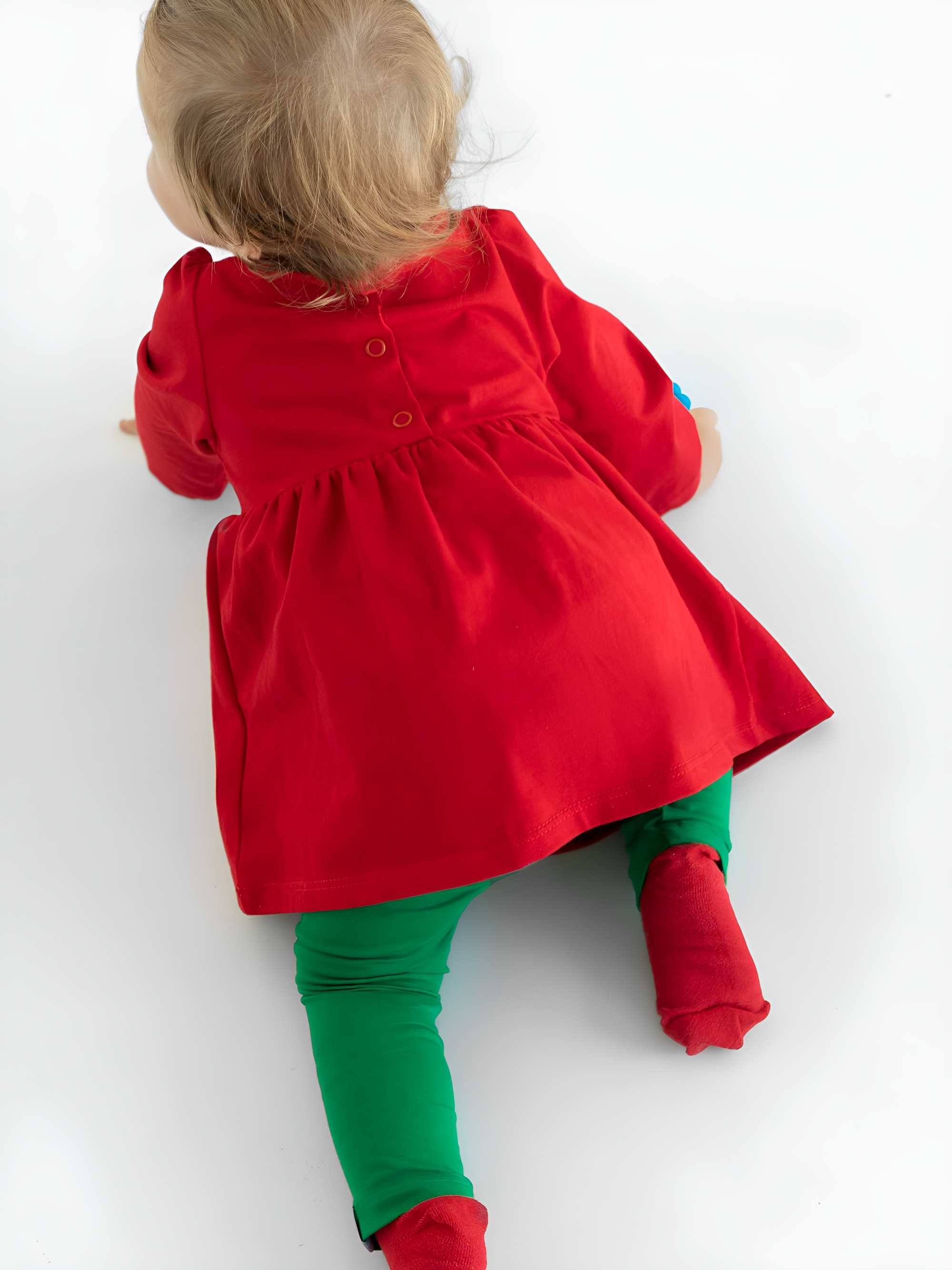 Red long sleeve bodysuit dress