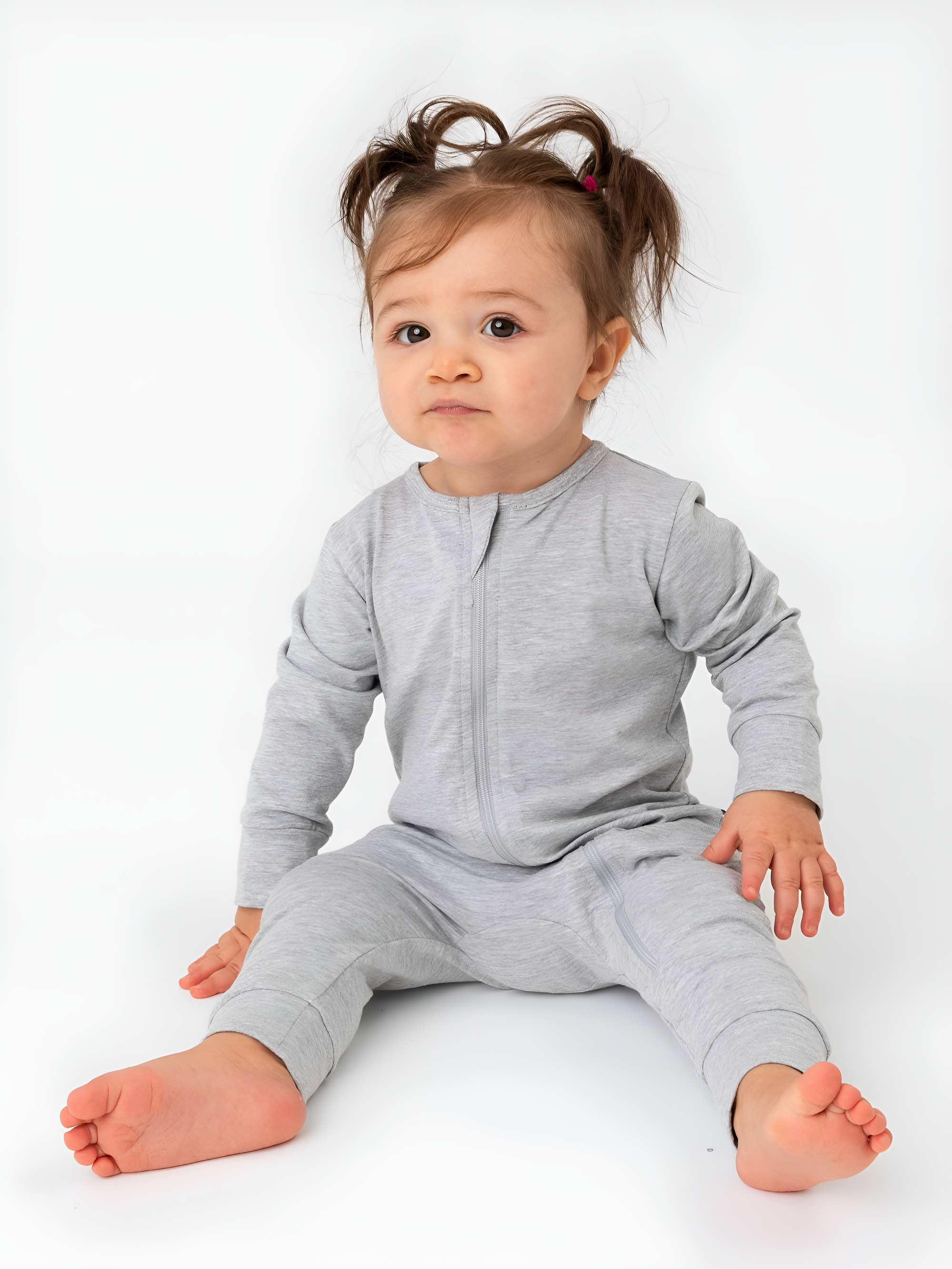 Grey melange romper suit