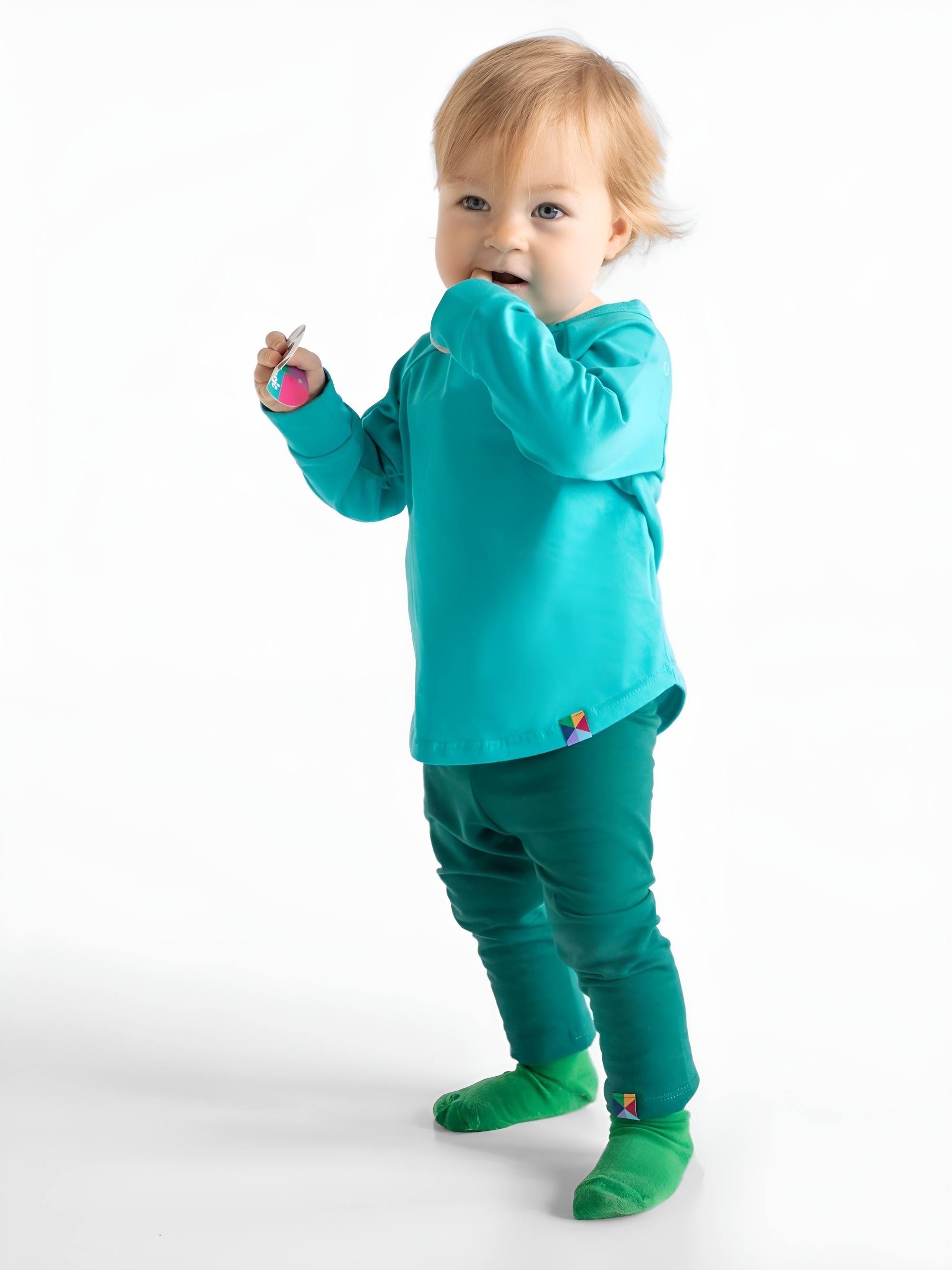 Butelkowozielone legginsy z meszkiem
