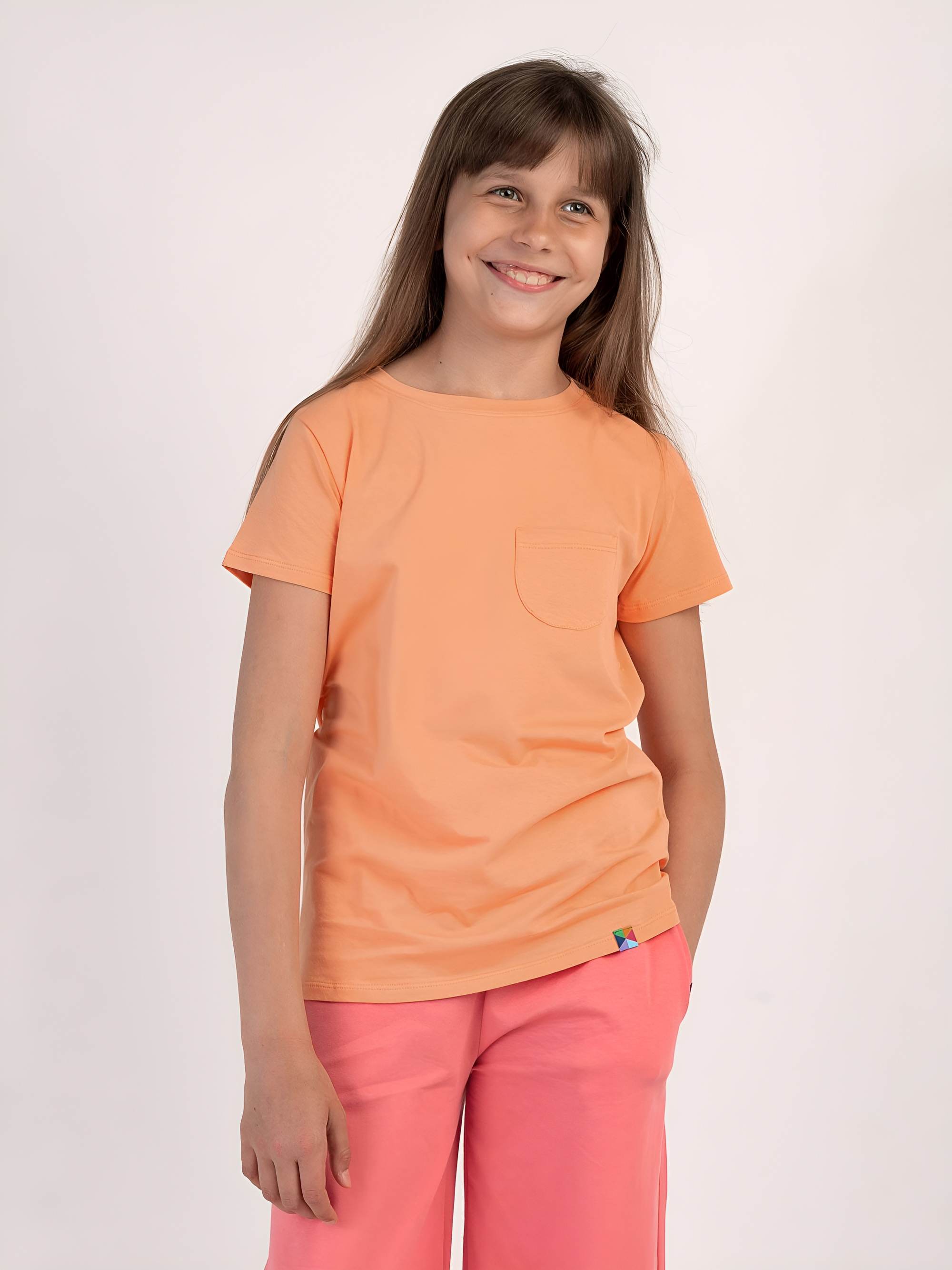 Morelowy T-shirt z kieszonką Junior