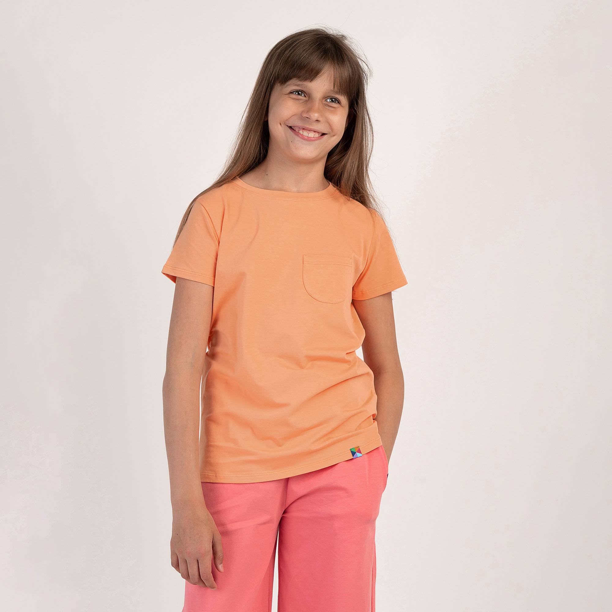 Morelowy T-shirt z kieszonką Junior