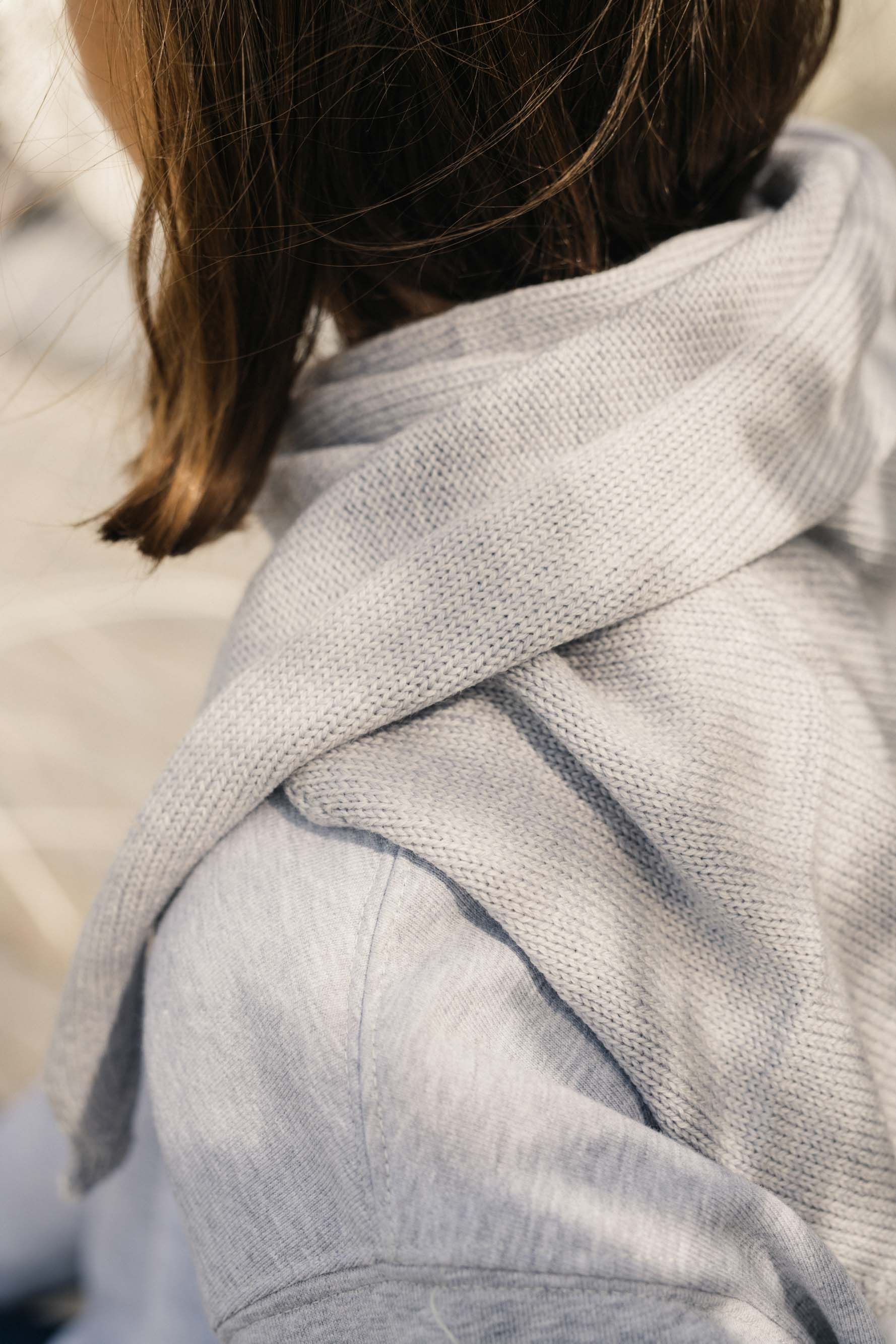Grey melange Merino Wool Scarf