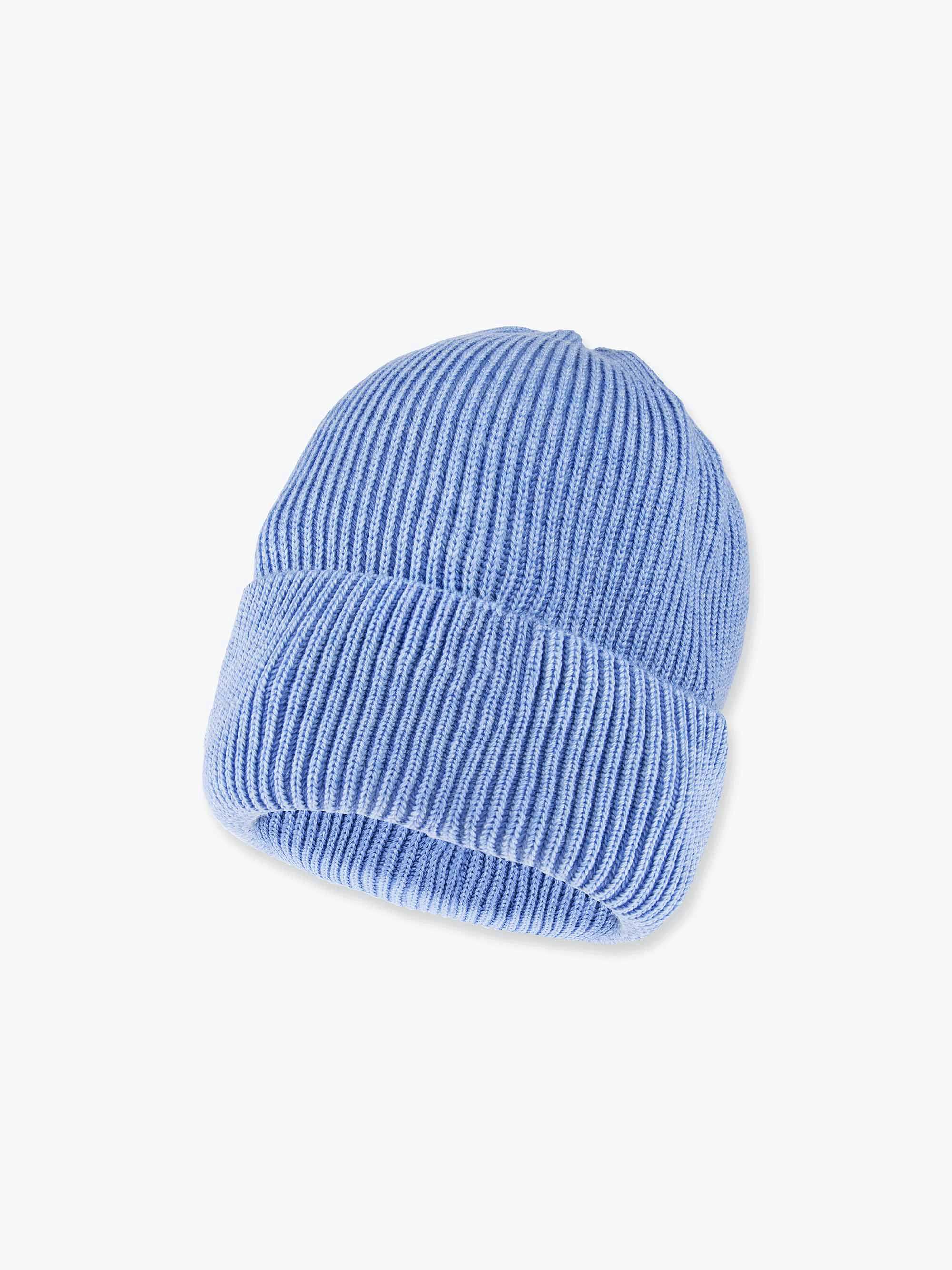 Błękitna czapka z wełny merino