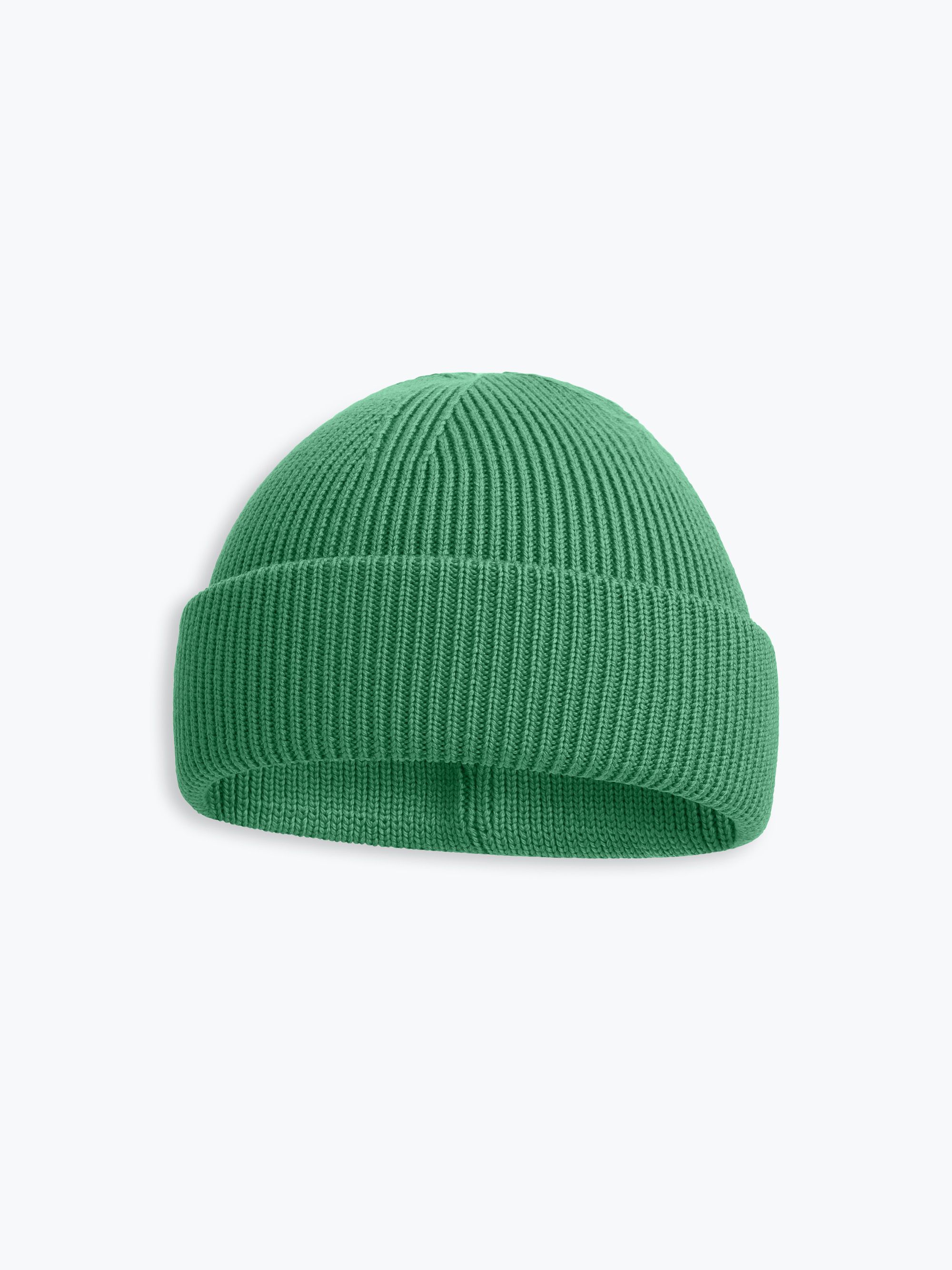 Light green Merino Double Cuff Beanie