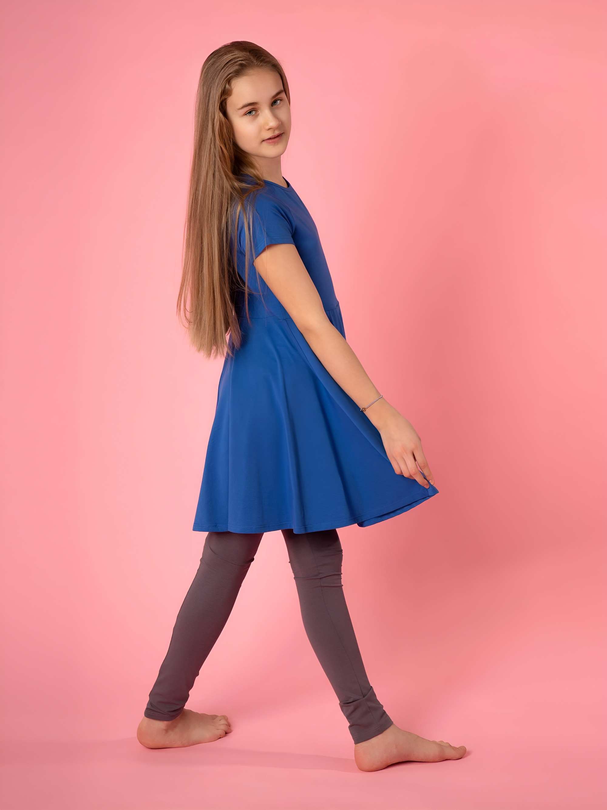 Niebieska sukienka z krótkim rękawem Junior