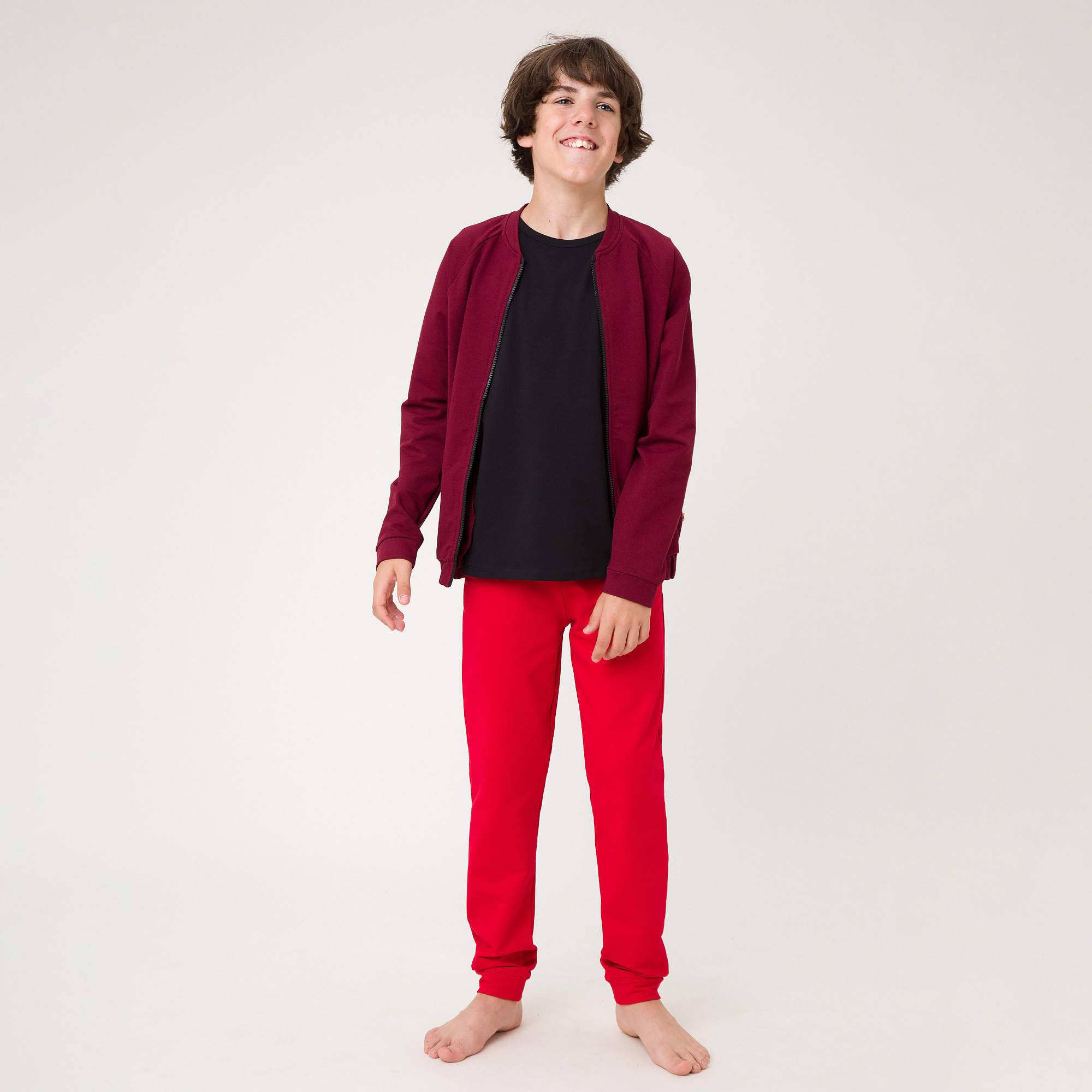 Bordowa bluza na zamek Junior