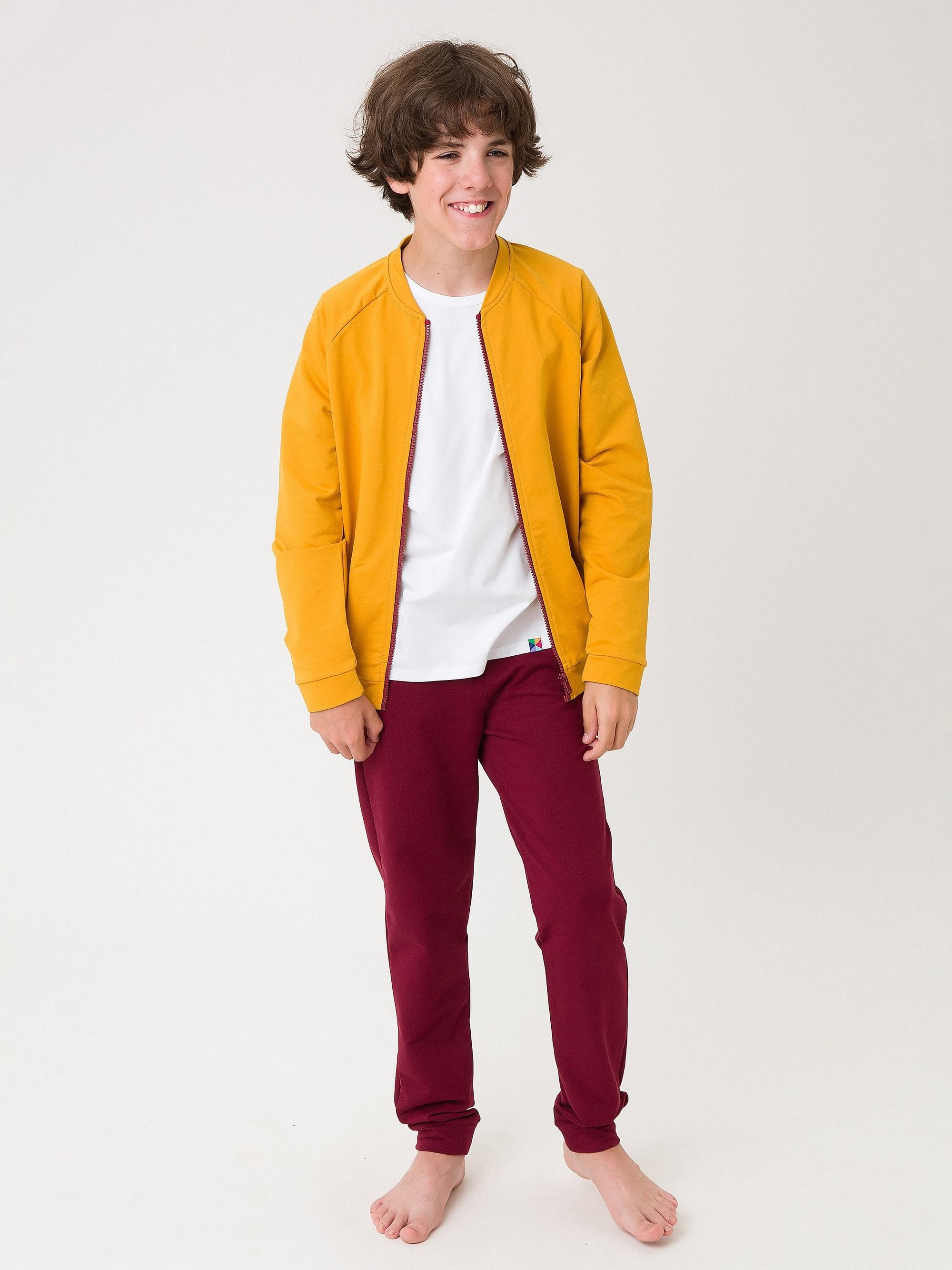 Bordowe spodnie dresowe Junior