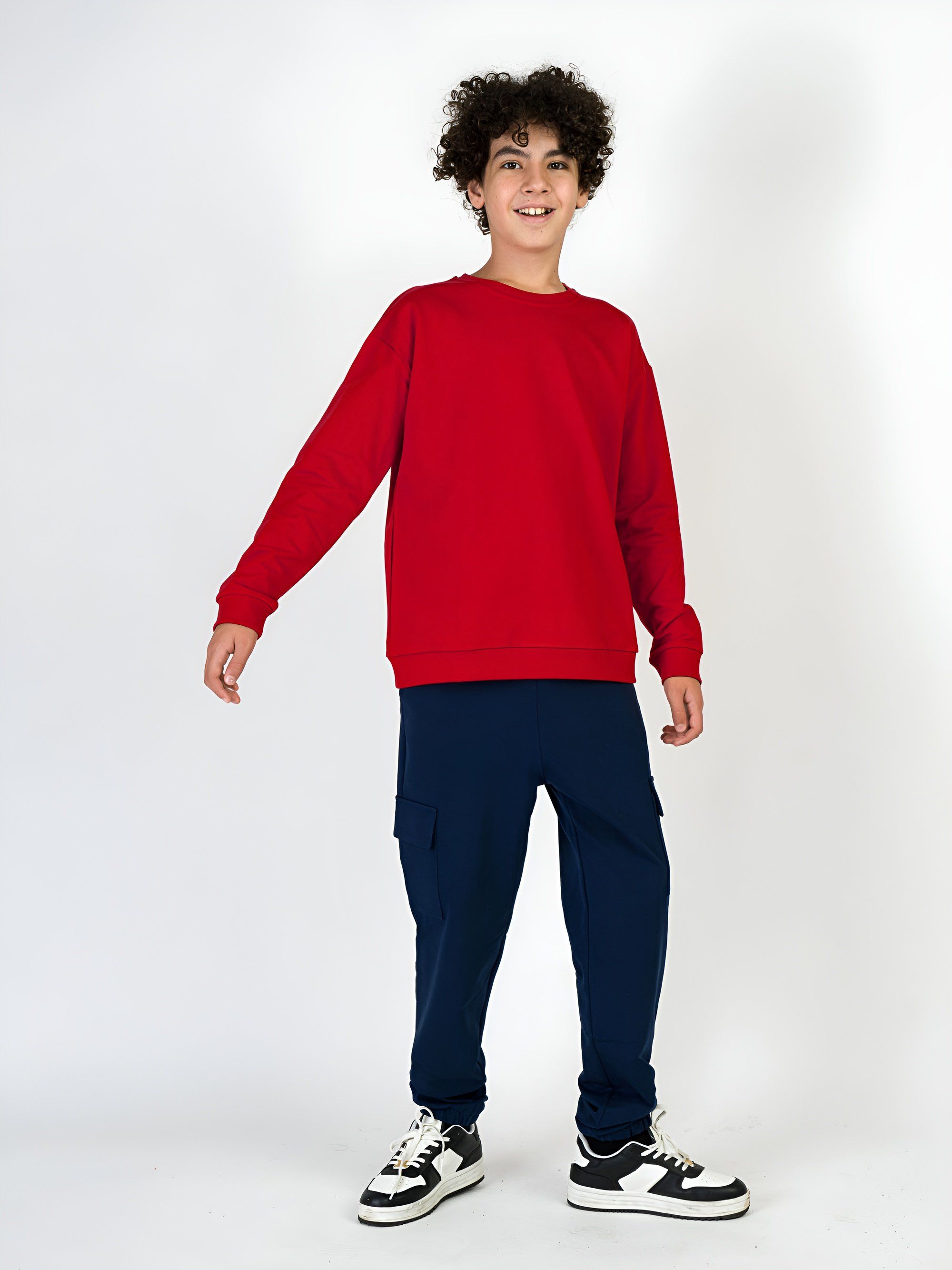 Granatowe spodnie bojówki Junior