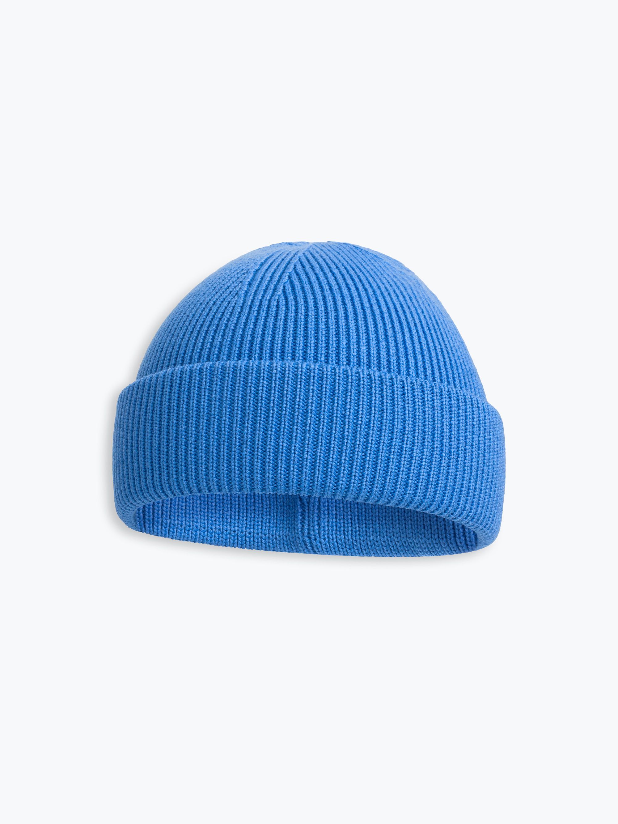 Light blue Merino Double Cuff Beanie